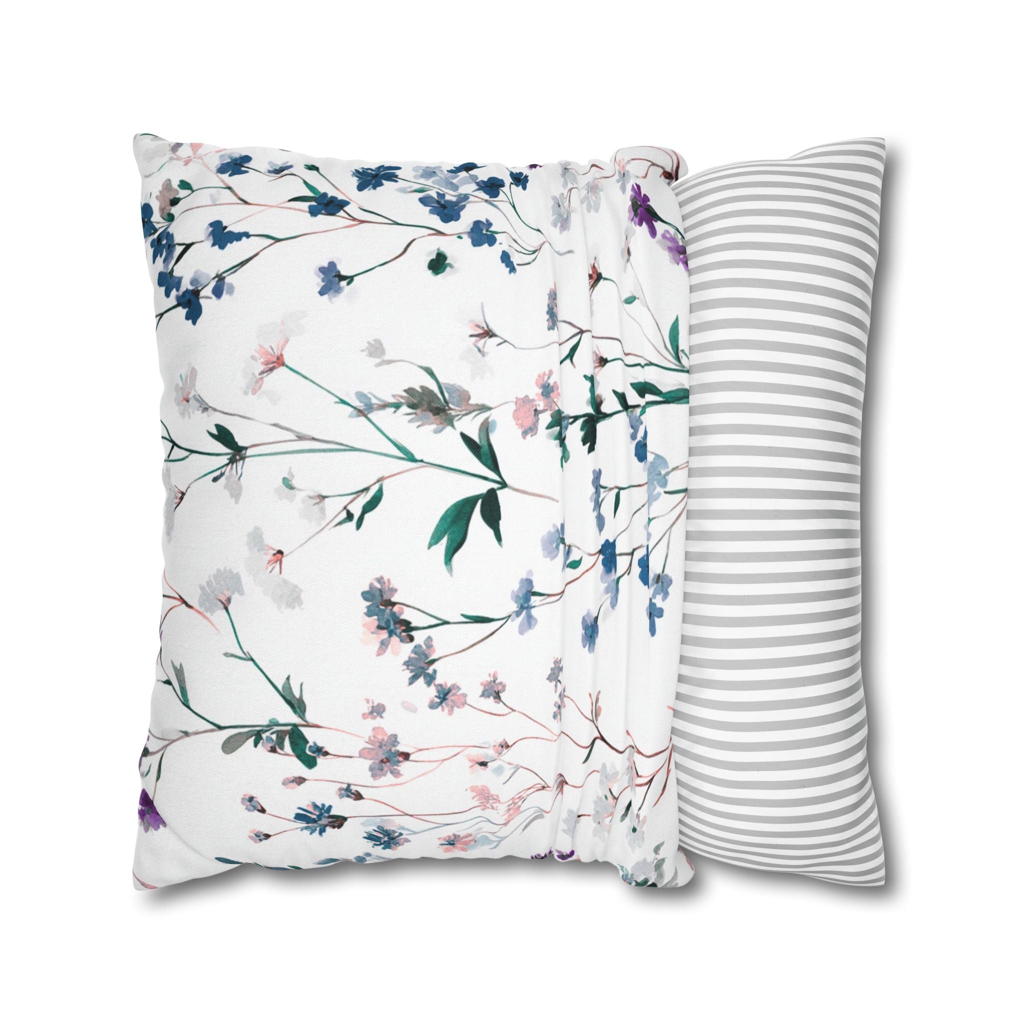 Floral Pillow Cover | Green Blush Watercolor Pillowcase