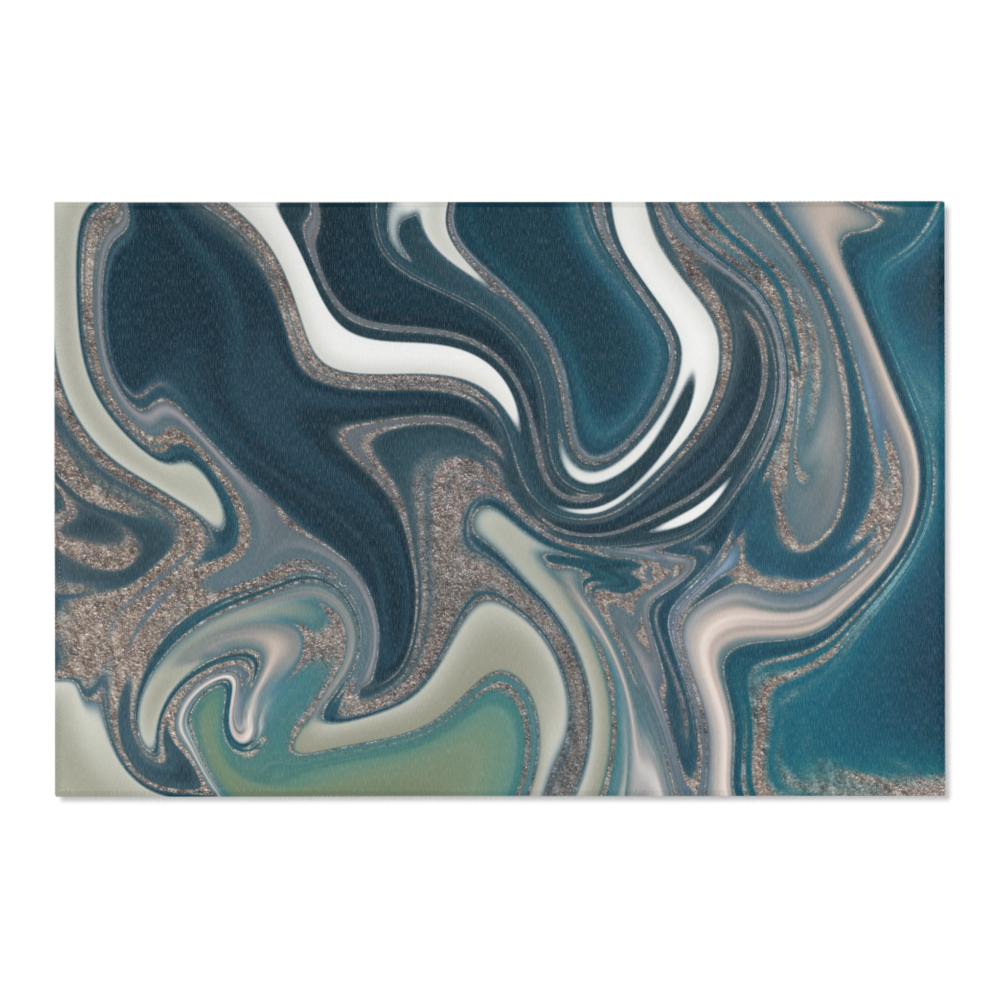 Abstract Large Area Rug | Modern Rug, Teal Sage Green