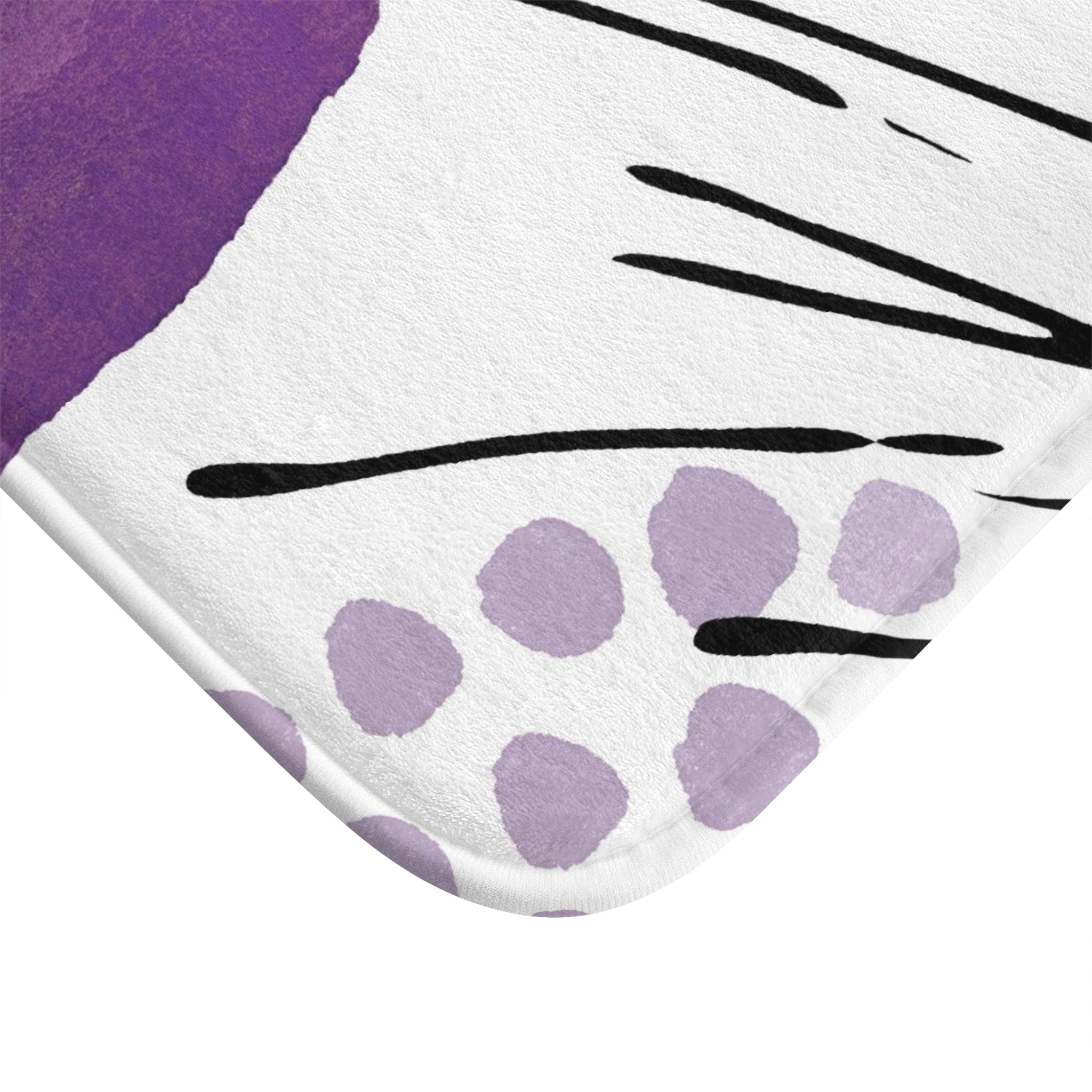 Abstract Bath Mat | Lavender Purple Black White Kitchen Mat
