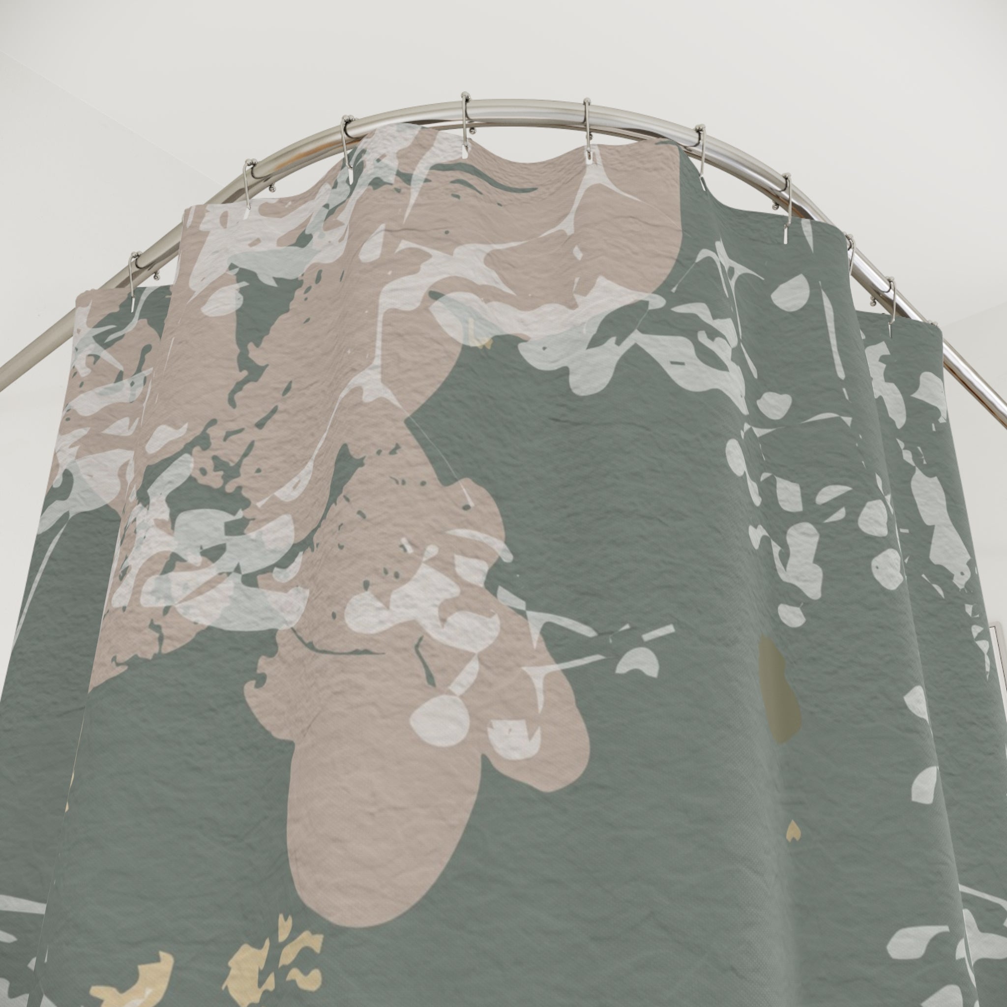 Boho Shower Curtain | Sage Grey Green, Blush Beige