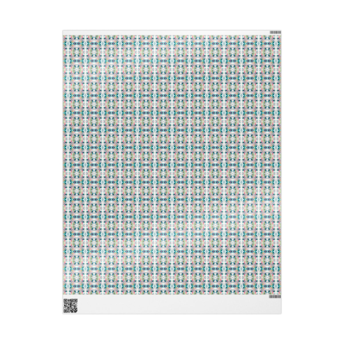 Pink Teal Blue Watercolor Mirrored Wrapping Paper, Gift Wrap