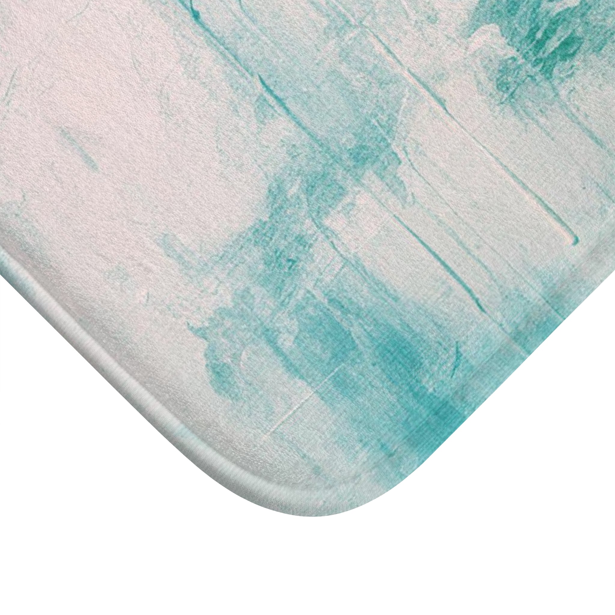 Boho Bath, Kitchen Mat | Modern Green Pink, Muted Gold Floor Rug