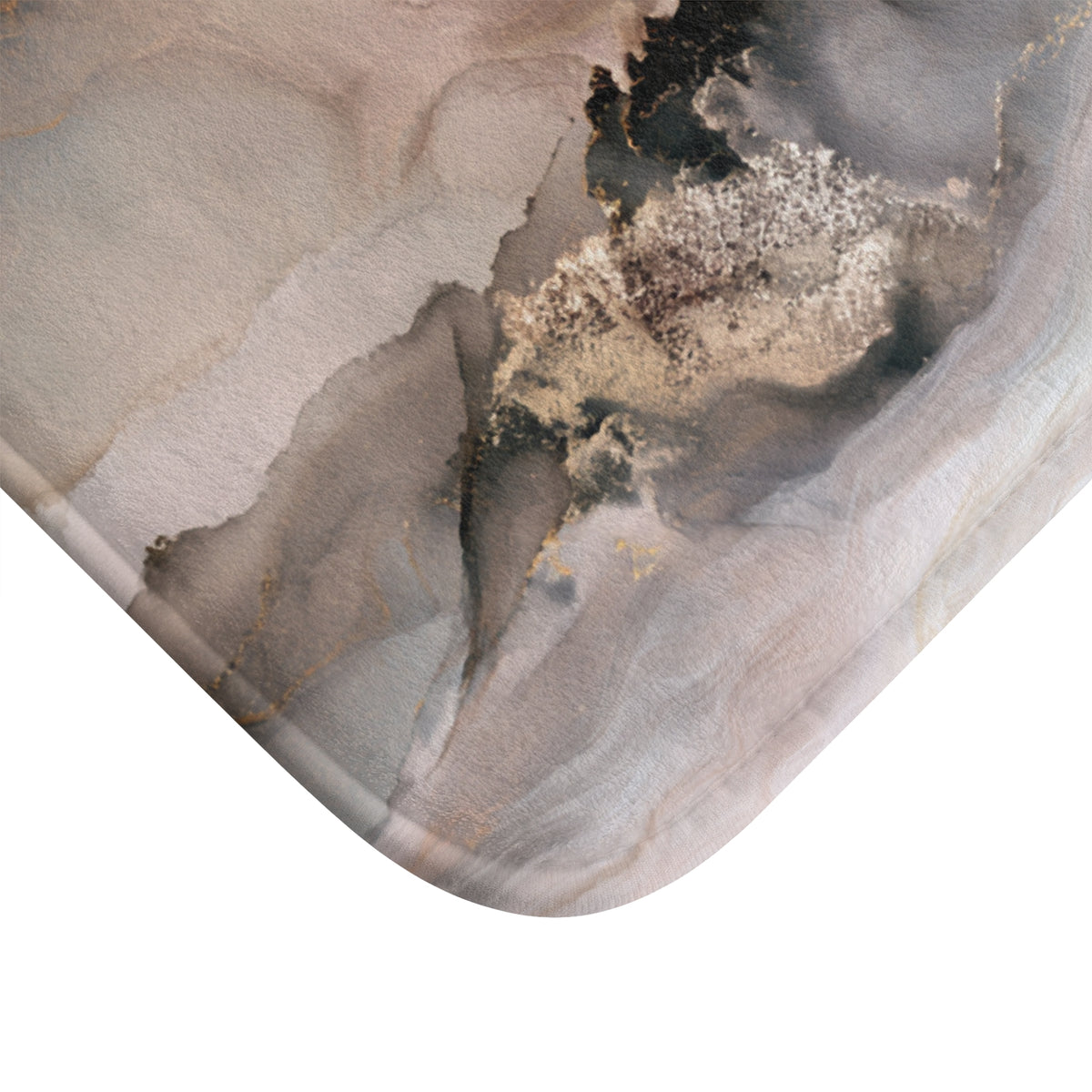 a marble-like texture with a blend of gray, black, and gold colors.