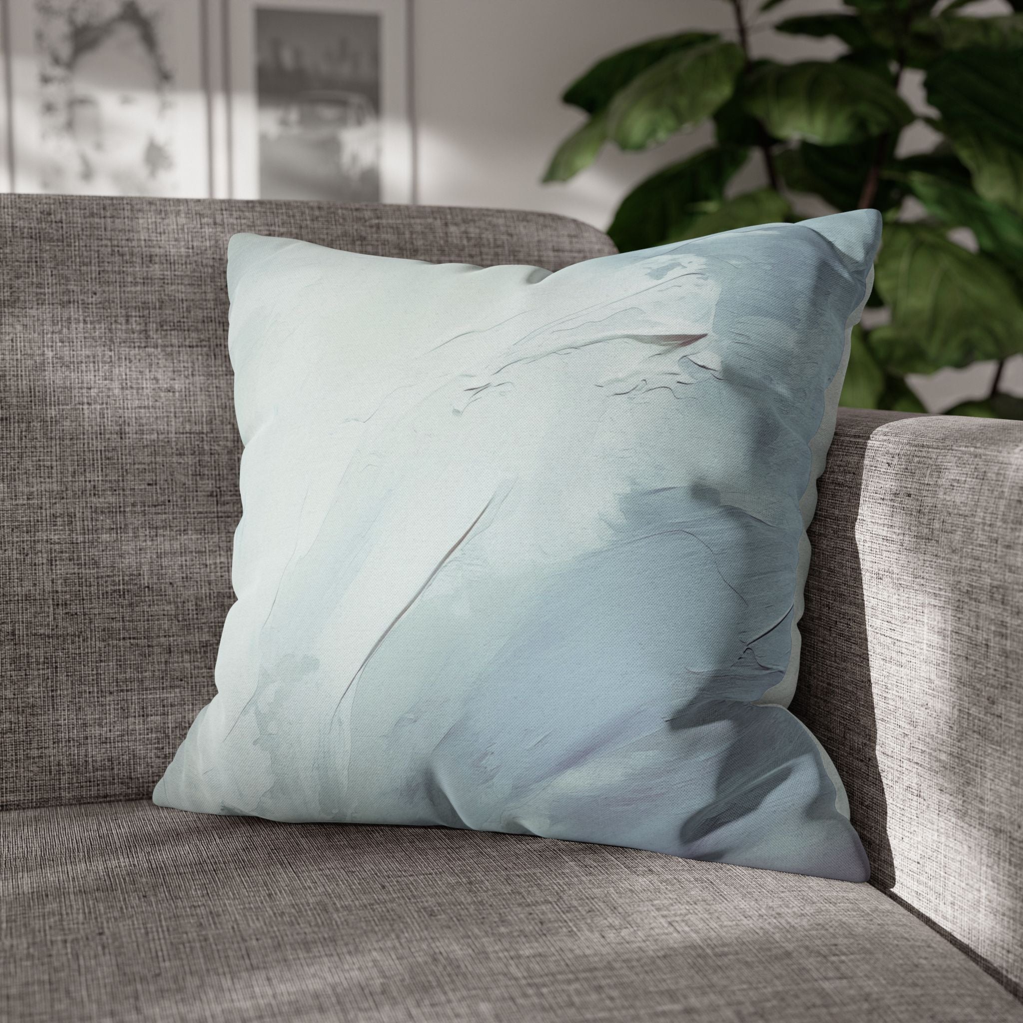 Abstract Blue Pillow Cover | Sky Pale Blue Ombre