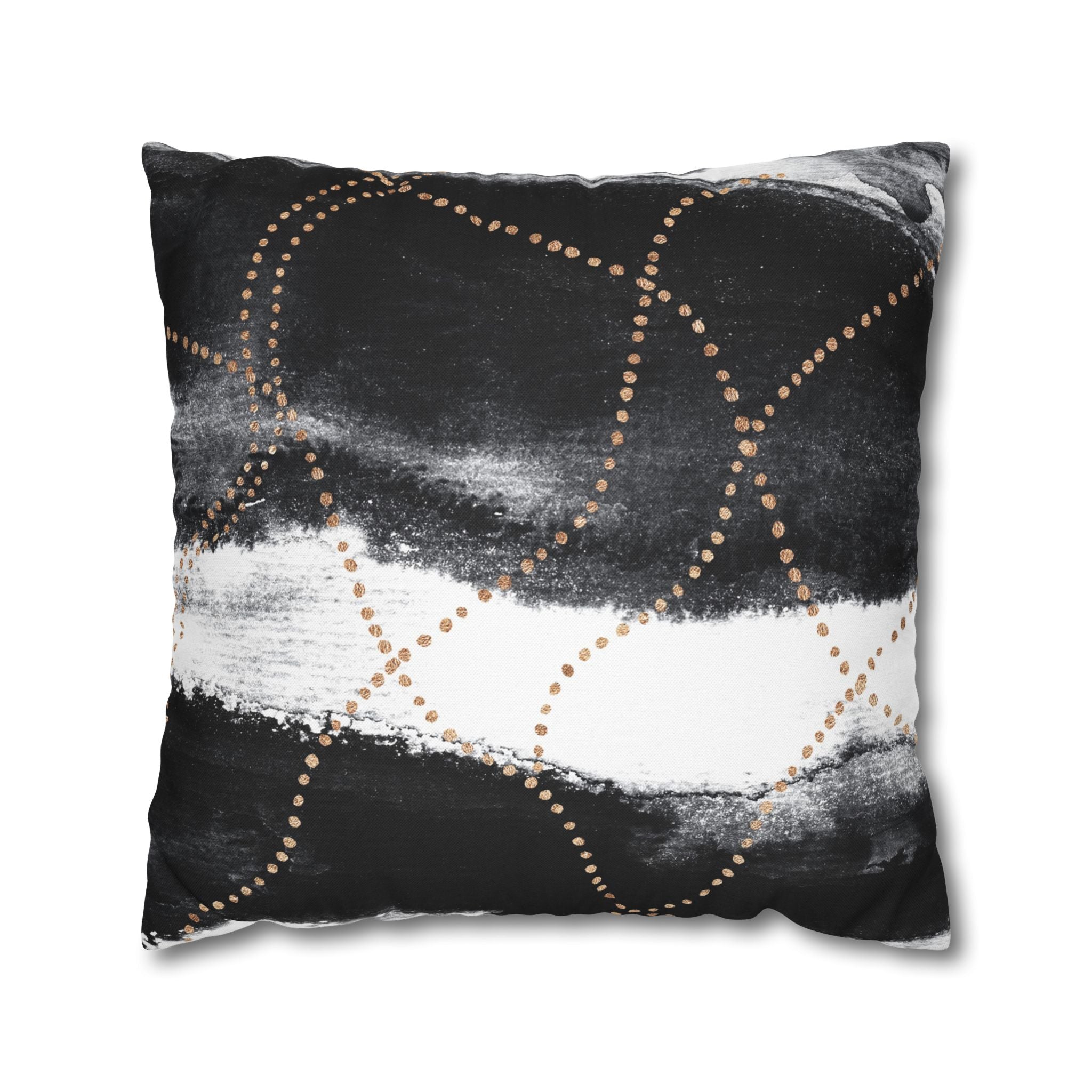 Abstract Throw Pillow Cover, Black White Modern Organic Decor Cushion