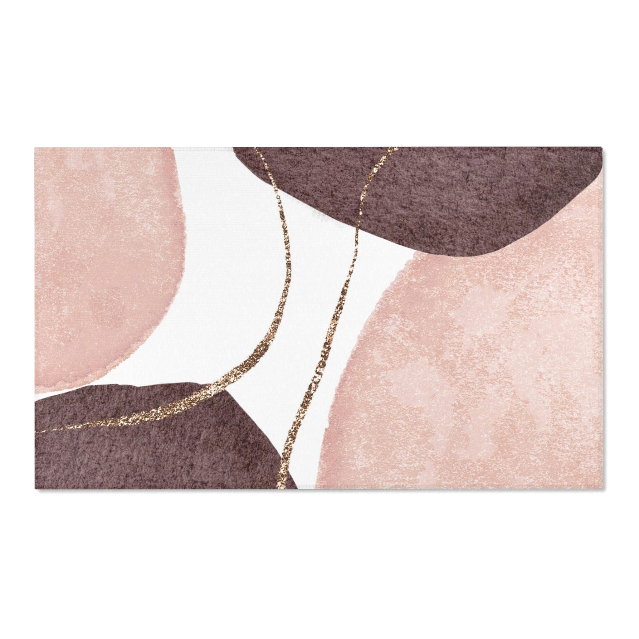 Abstract Boho Rectangle Area Rug | Modern Blush Pink, Wine Mauve