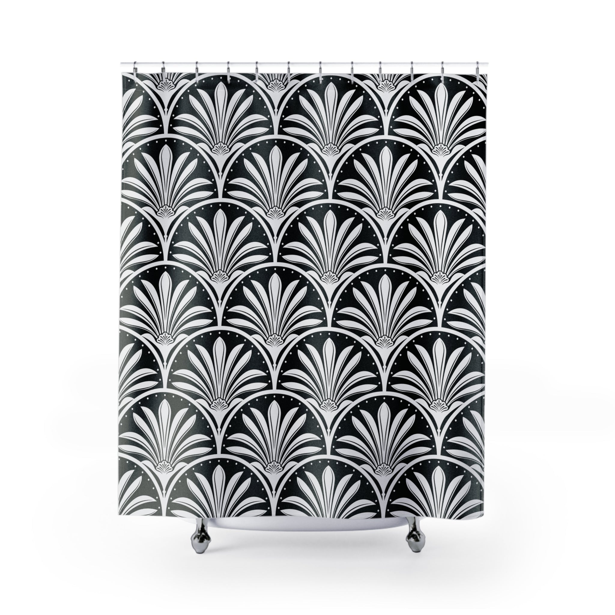 Floral Art Nouveau Shower Curtain | Black White