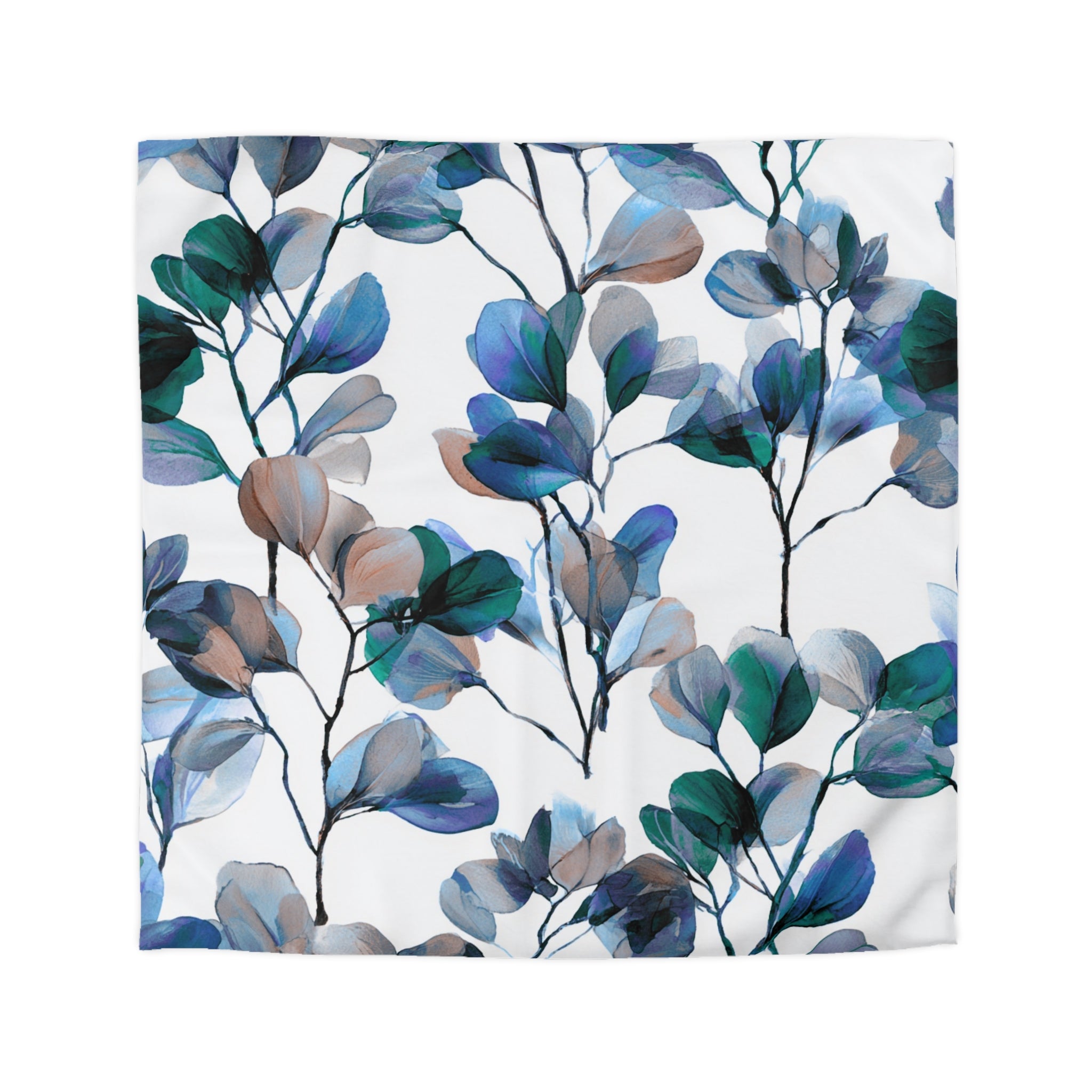 Floral Duvet, Pillow Cover | White Blue Bedroom Decor