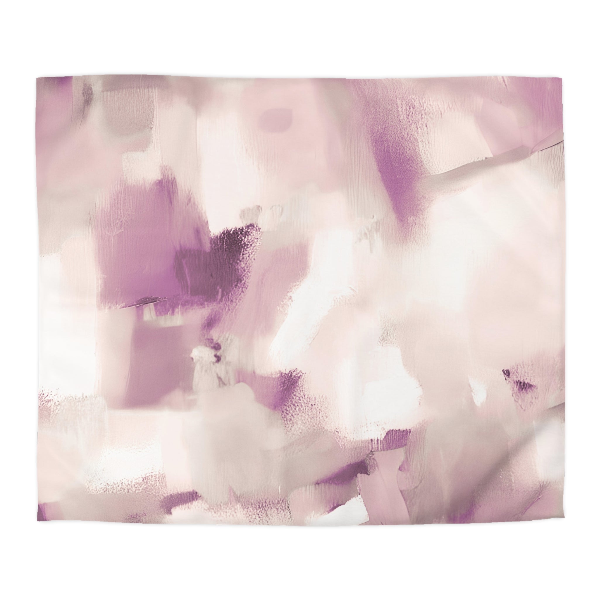 Abstract Duvet, Pillow Cover | White Beige Mauve Bedroom Decor