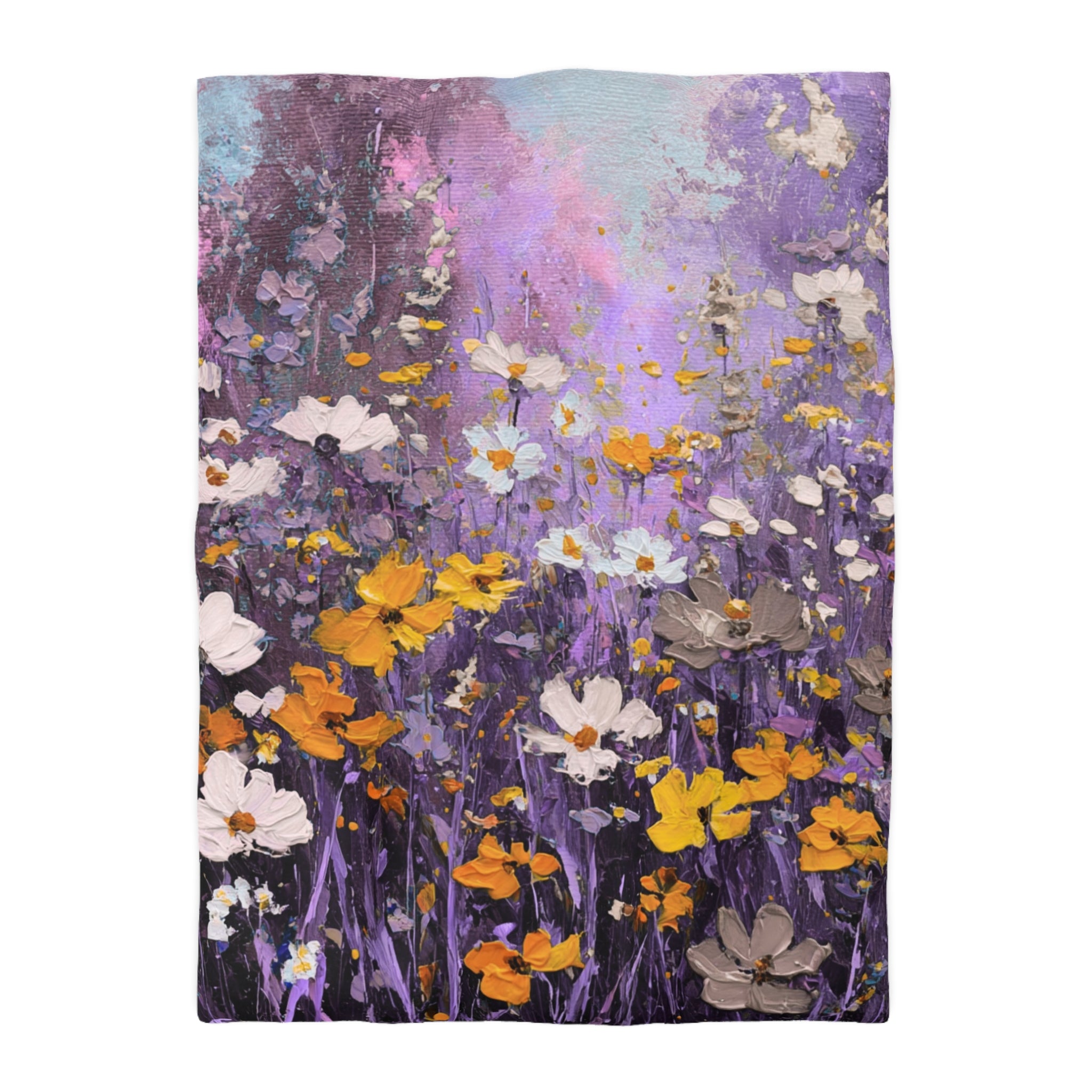 Floral Duvet, Pillow Cover | Purple Yellow Bedroom Decor