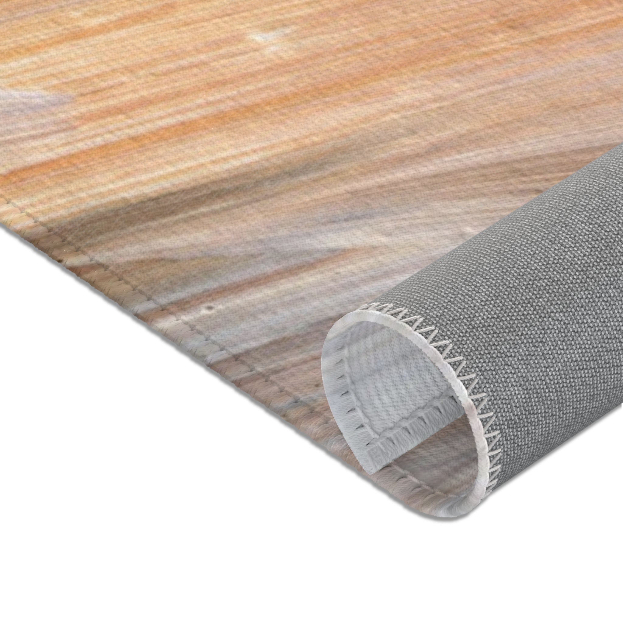 Abstract Area Rug | Acrylic Paint Pring, Taupe White Burnt Orange