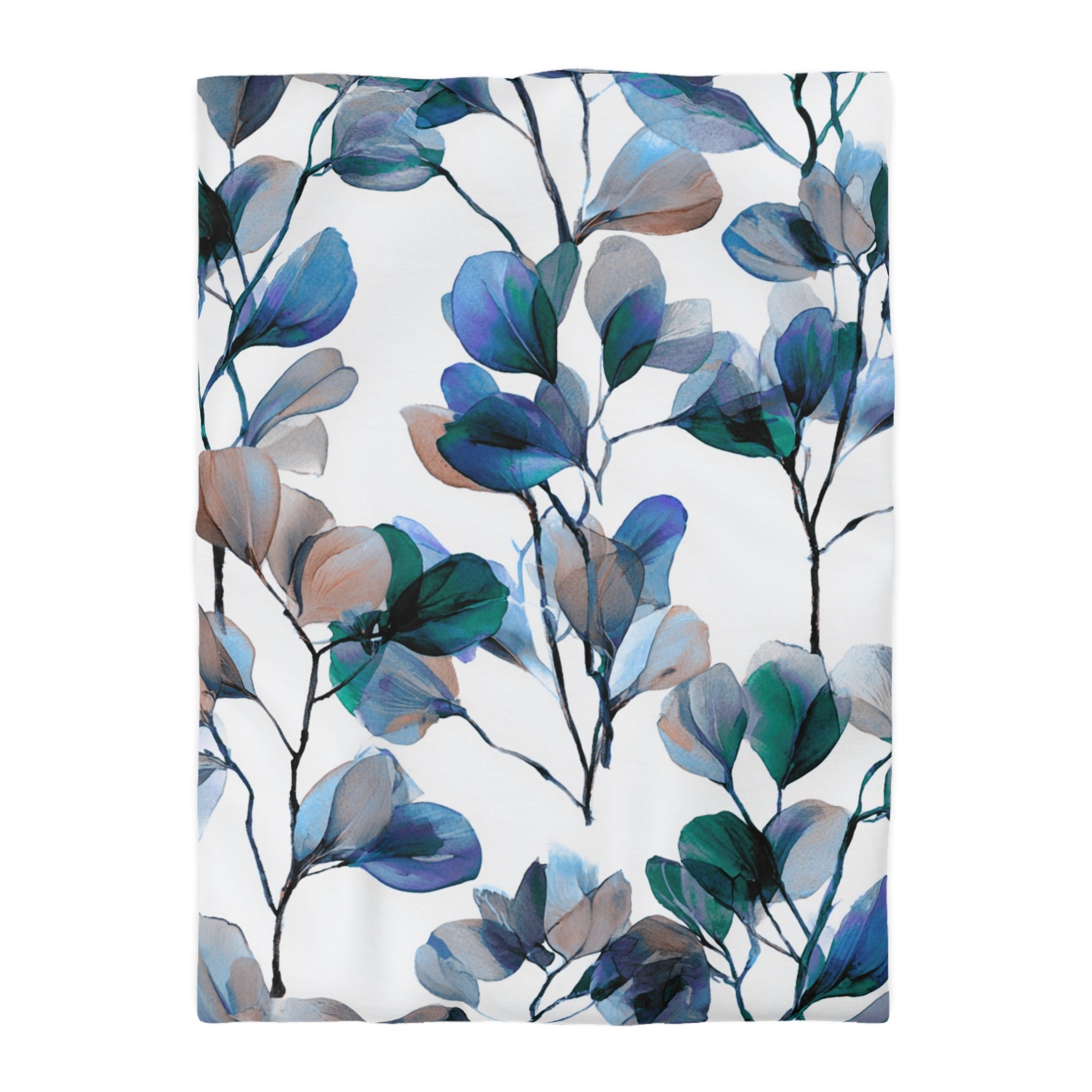 Floral Duvet, Pillow Cover | White Blue Bedroom Decor