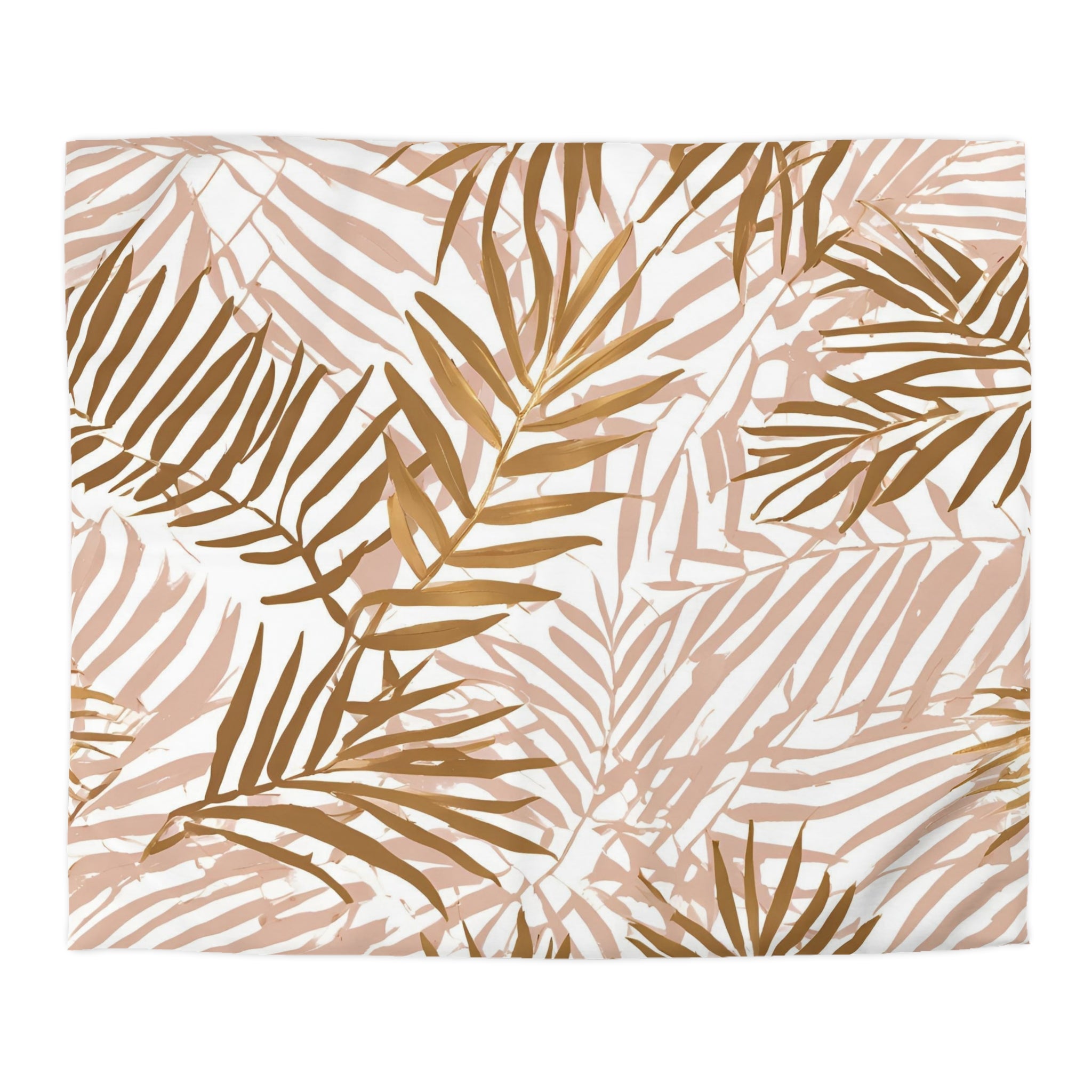 Floral Cotton Duvet, Pillow Cover | Nature Blush Leaves Bedroom Decor