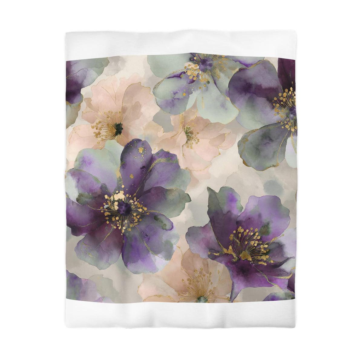 a vibrant and colorful floral pattern with purple and pink flowers, creating a visually appealing and harmonious composition.