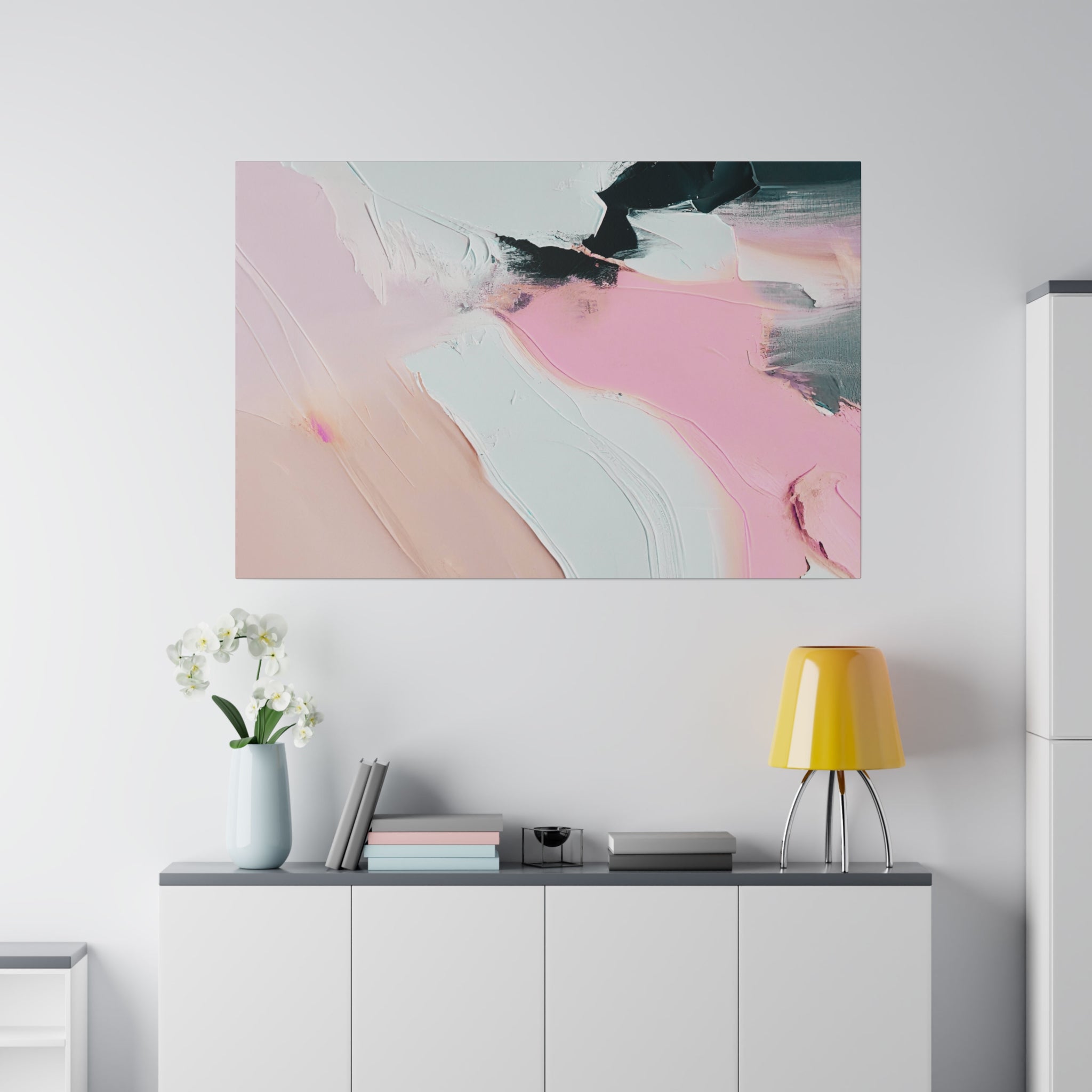 Canvas Wall Art | Blush Pink Beige White Wall Artwork