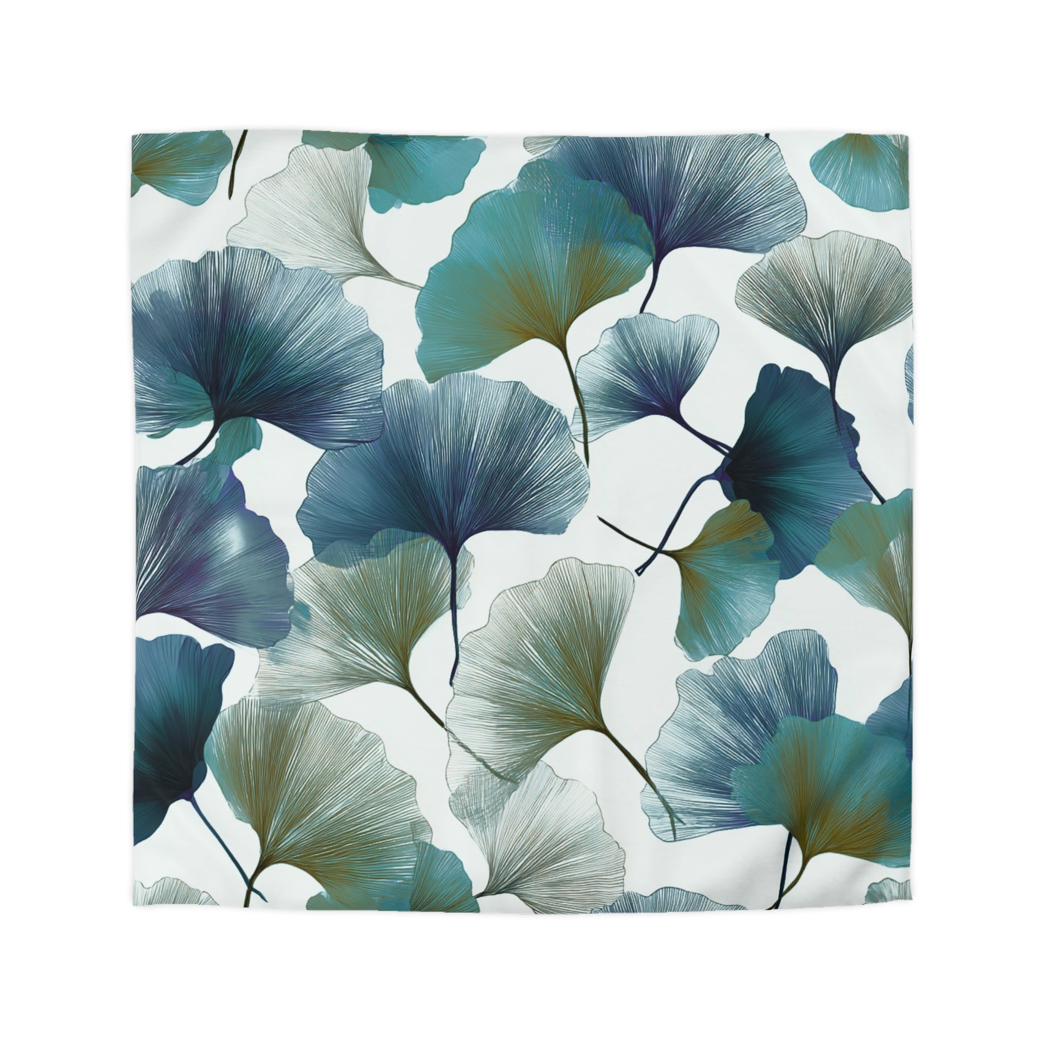 Floral Duvet, Pillow Cover | White Teal Bedroom Decor