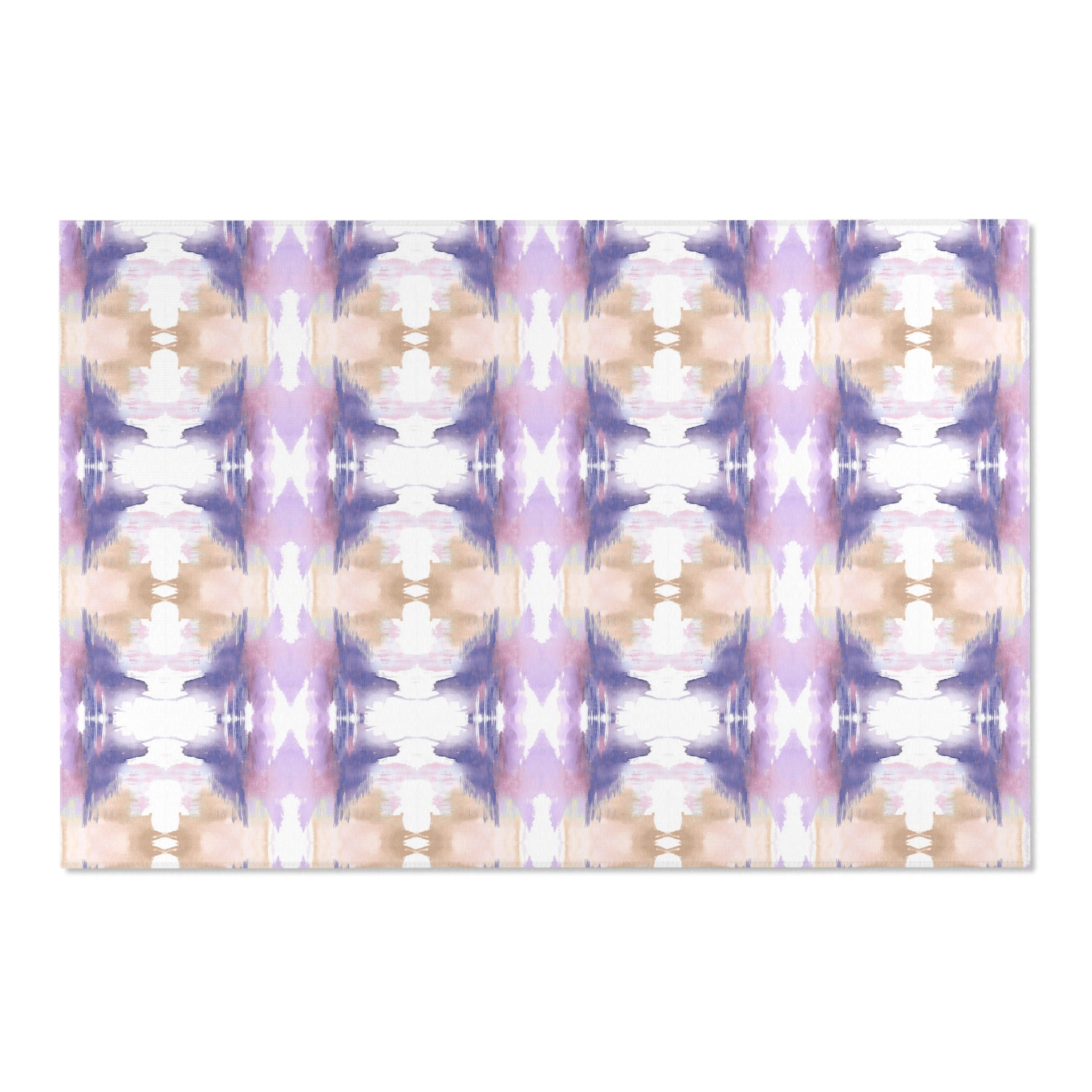Abstract Large Area Rug | Modern Purple Blue Beige Watercolor Rug