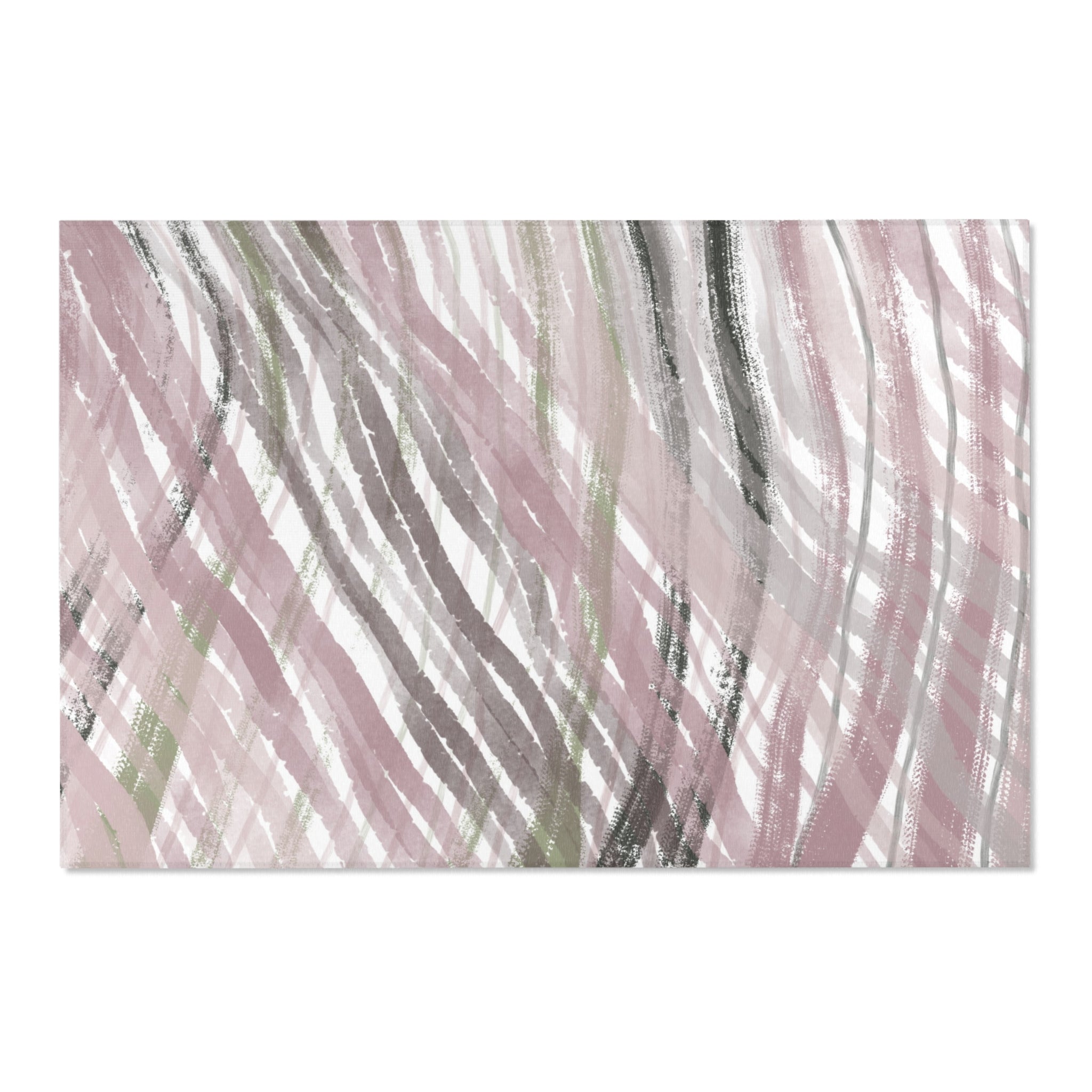 Abstract Area Rug | Mauve Blush Pink White Green