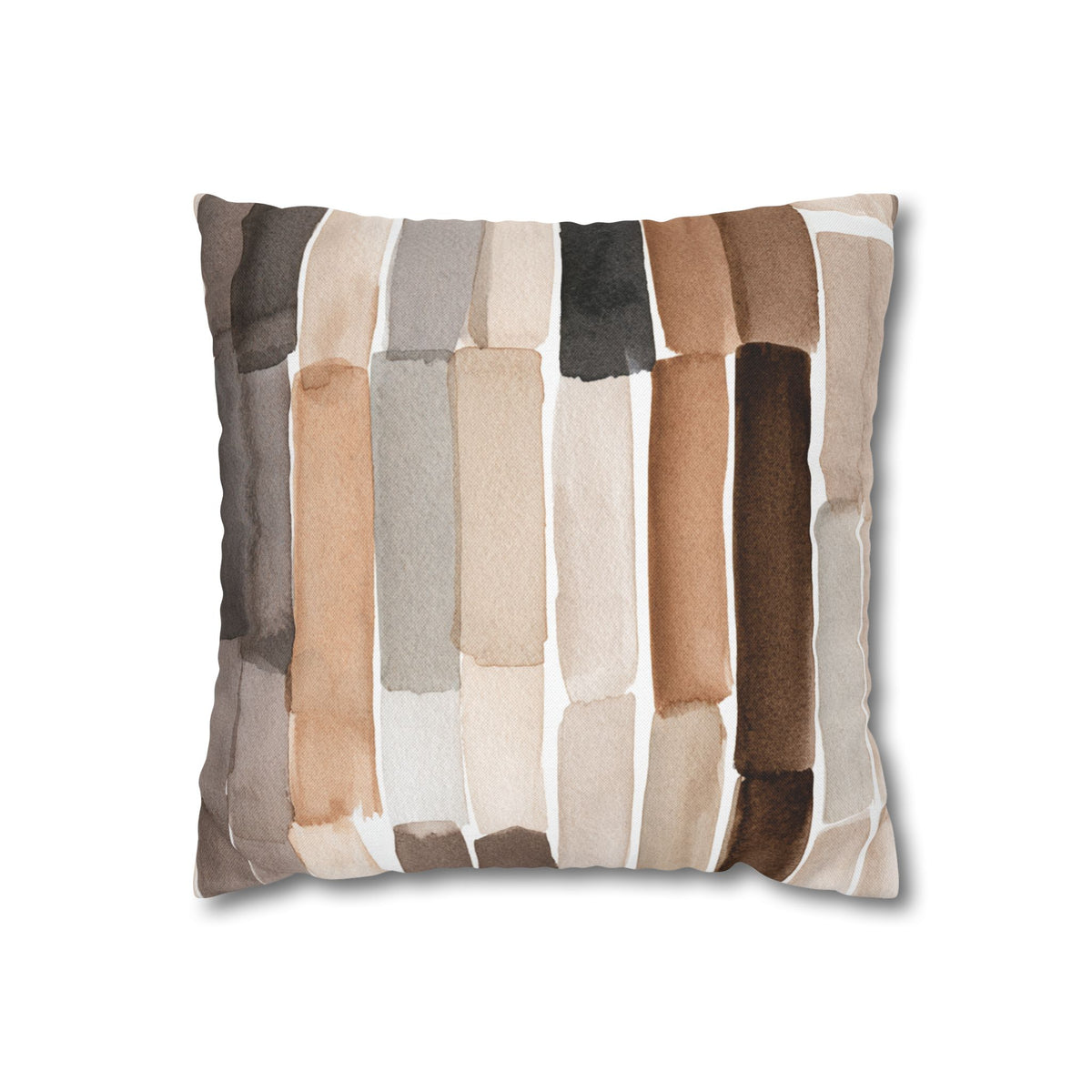 Abstract Pillow Cover | Taupe Brown Stripe Pillowcase