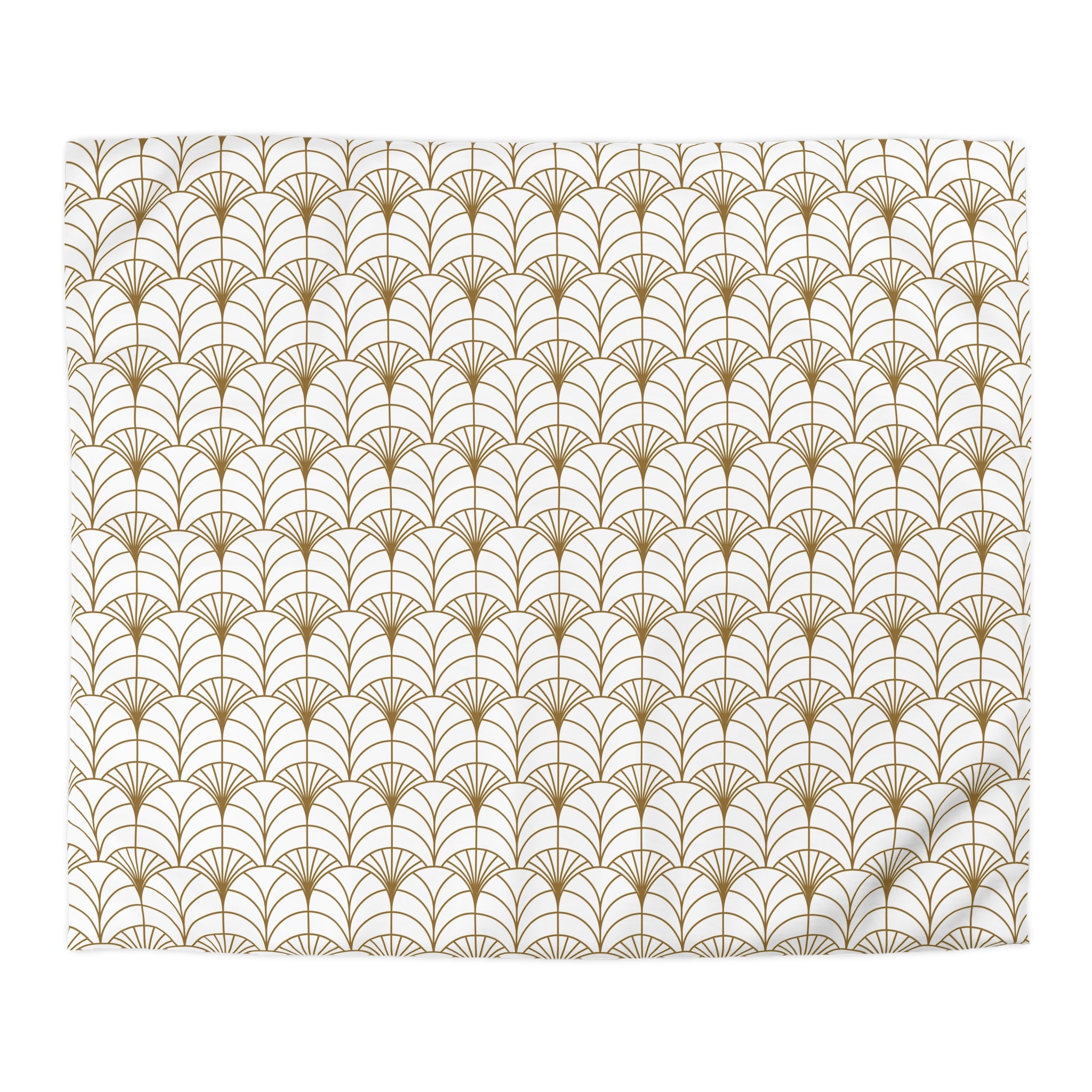 Art Deco Duvet Cover | Beige White Minimalist | Bedroom Decor