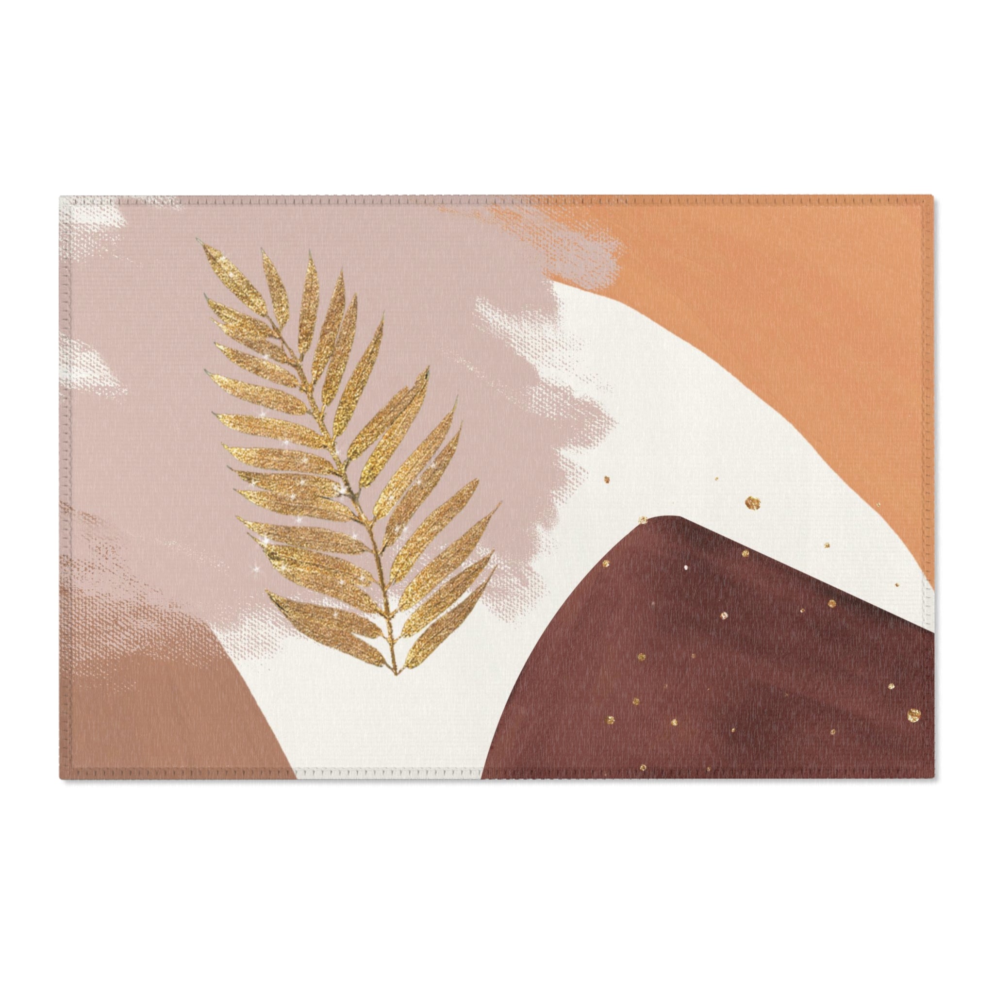 Floral Boho Area Rug | Modern Boho Burgundy, Muted Pink Orange