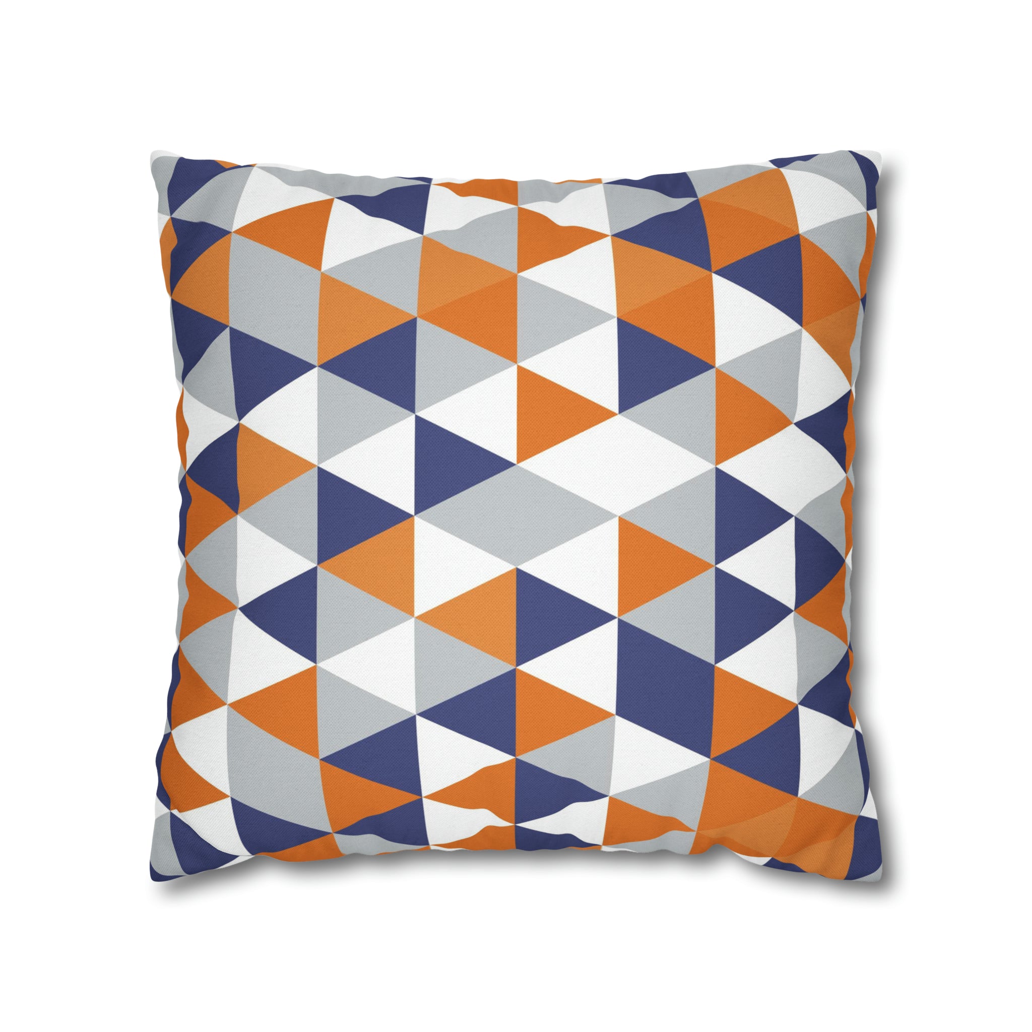 Abstract Pillow Cover | Orange Blue White Gray Geometric