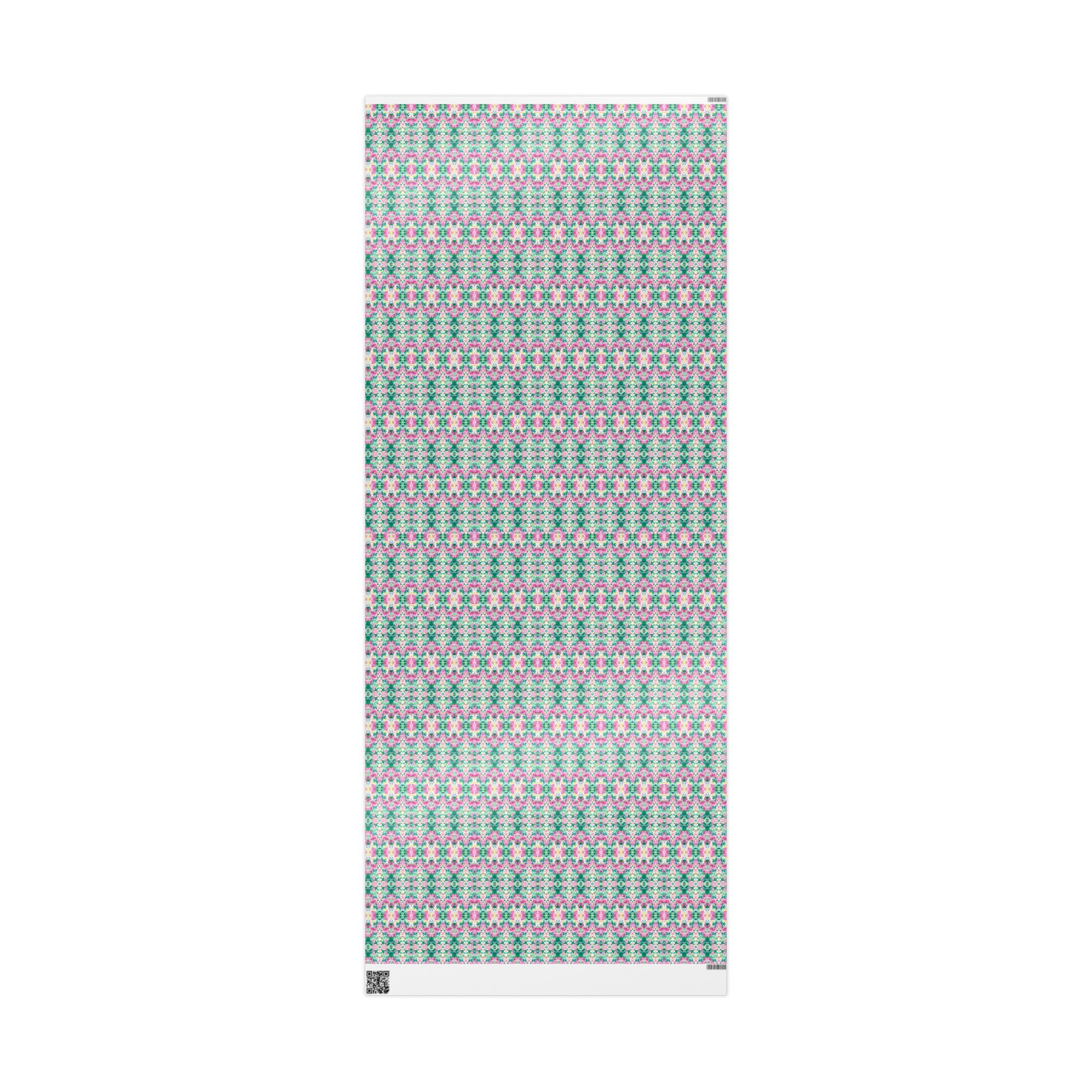 Abstract Wrapping Paper, Green Pink Gift Wrapping for the Holidays, Birthdays