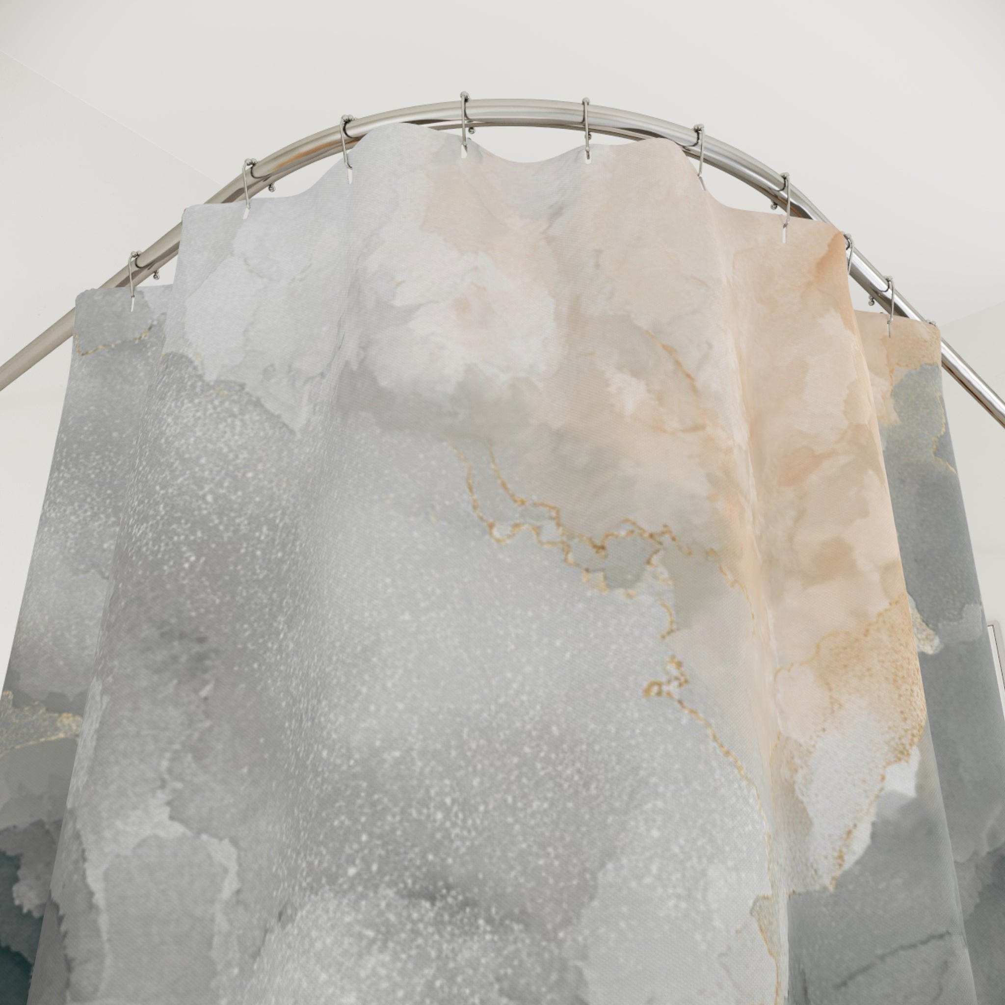 Abstract Watercolor Shower Curtain | Grey Ombre Bathroom Decor