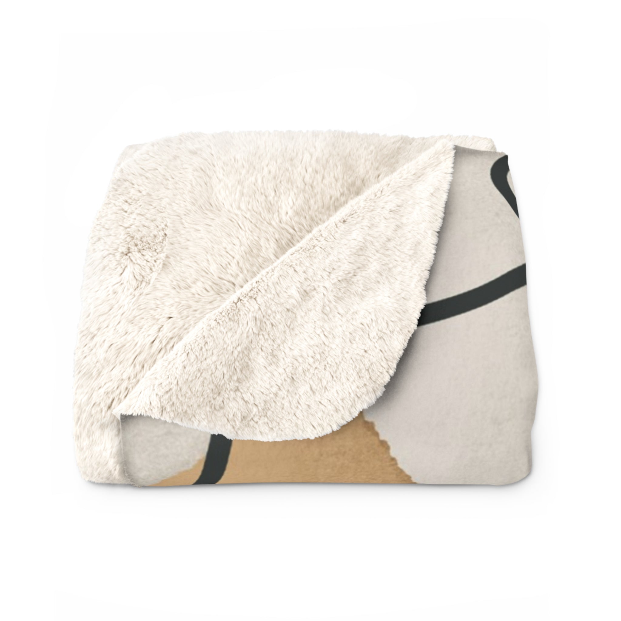 Abstract Throw Blanket | Beige Grey Gold Leaf