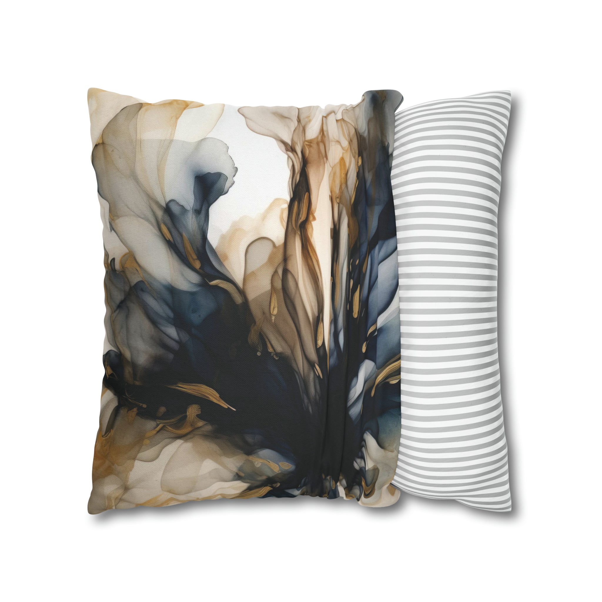 Abstract Pillow Cover | Navy Blue, Beige Ombre