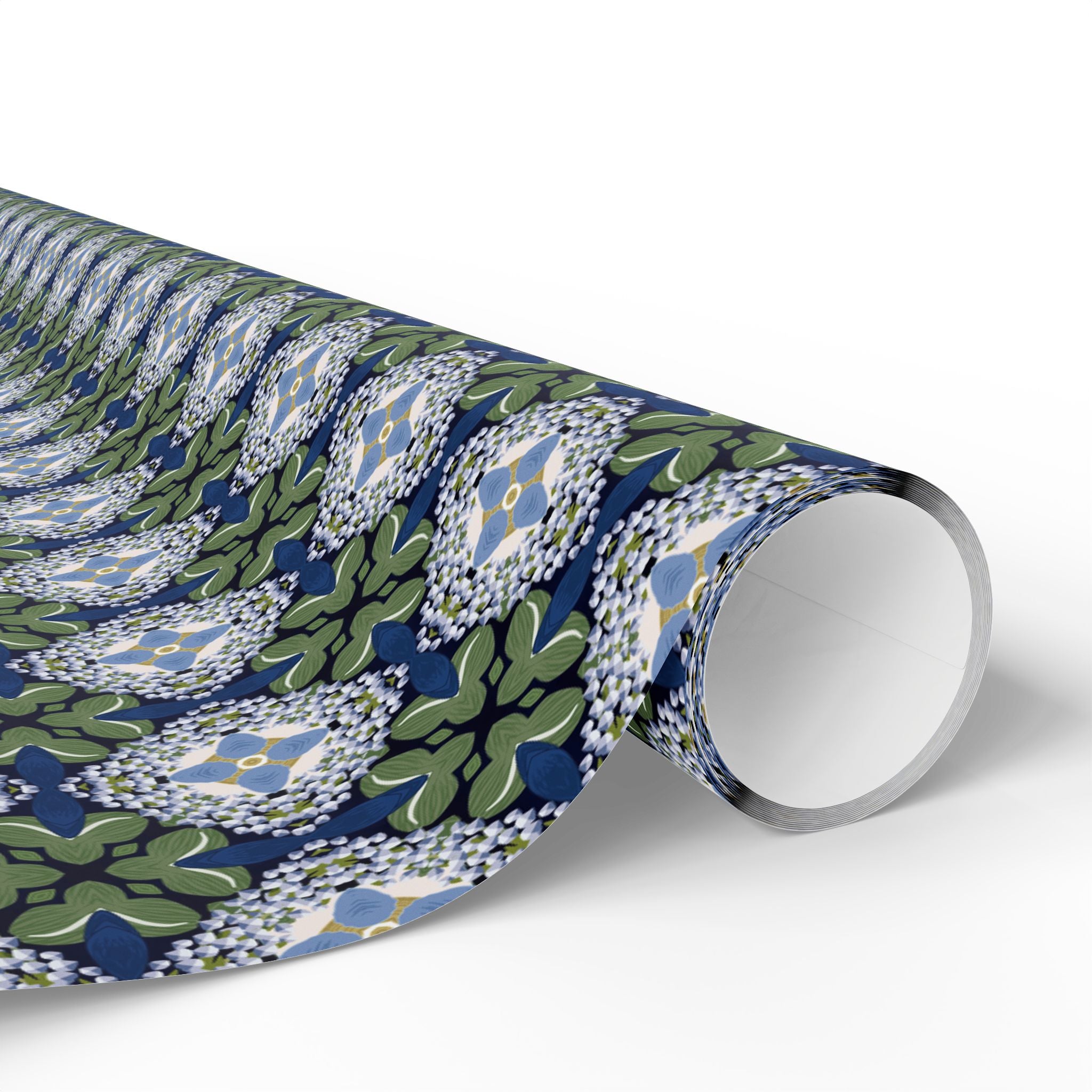Retro Wrapping Paper | Art Nouveau Blue Green