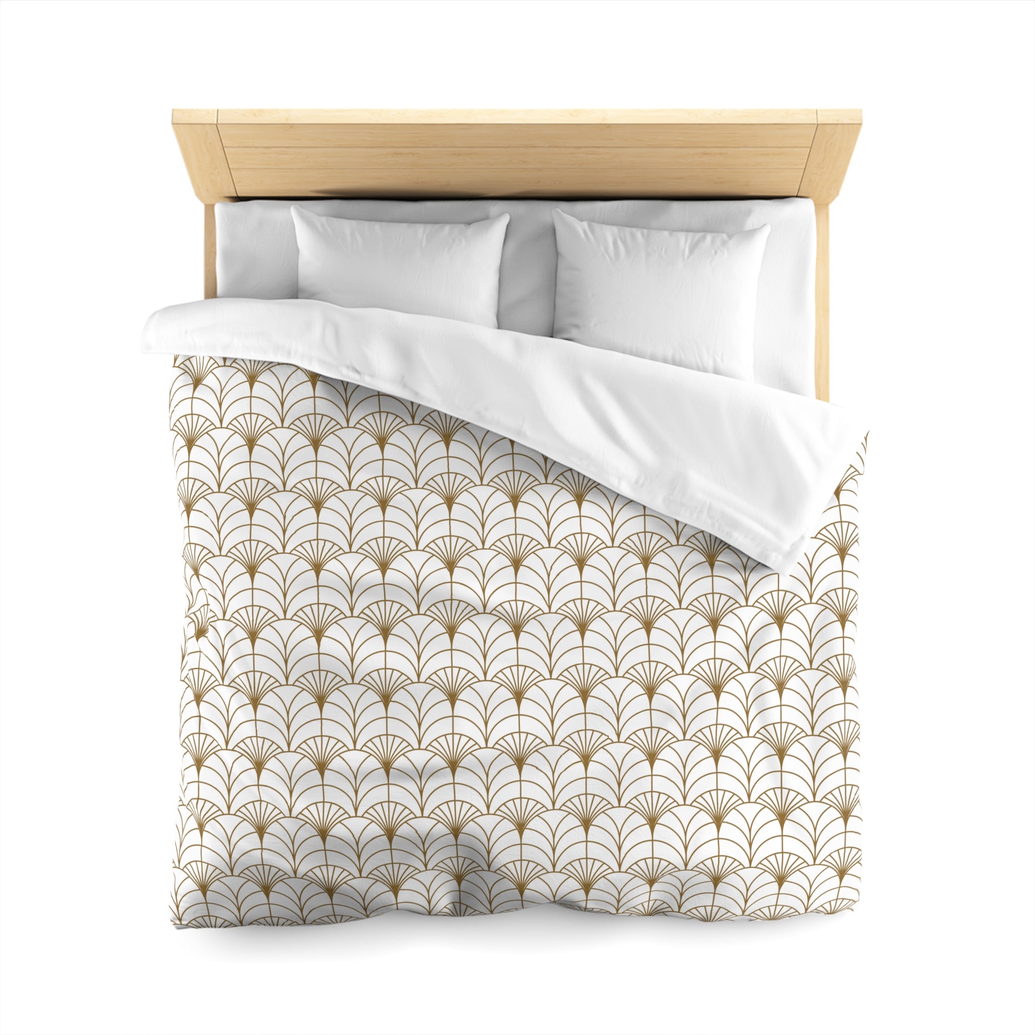 Art Deco Duvet Cover | Beige White Minimalist | Bedroom Decor