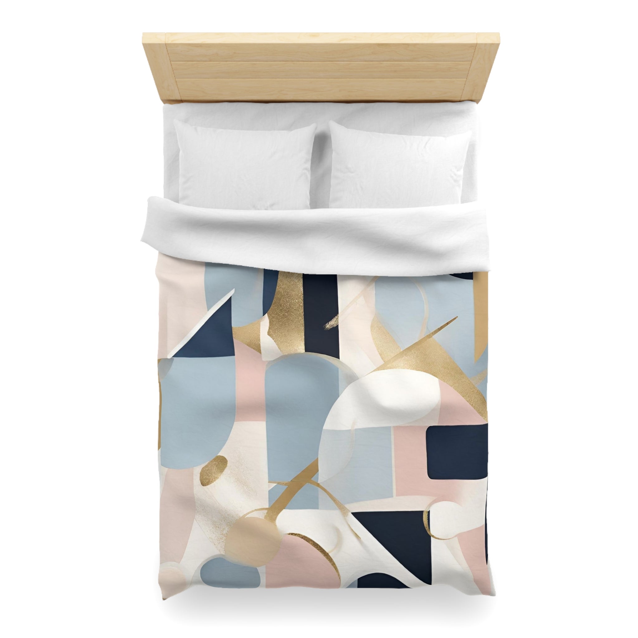 Abstract Duvet, Pillow Cover Set | Blue, Blush Pink Bedroom Set