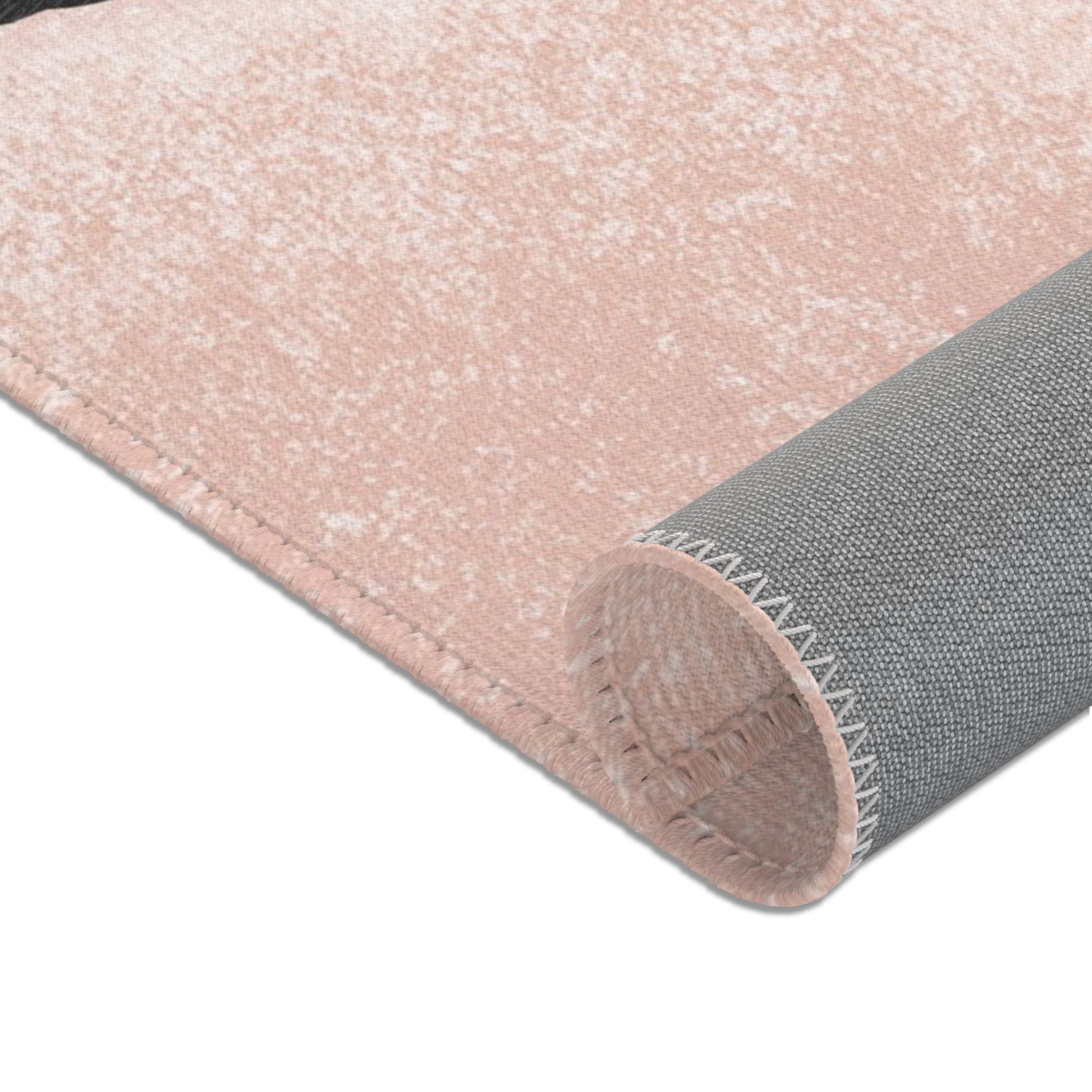 Abstract Area Rug | Blush Pink Black