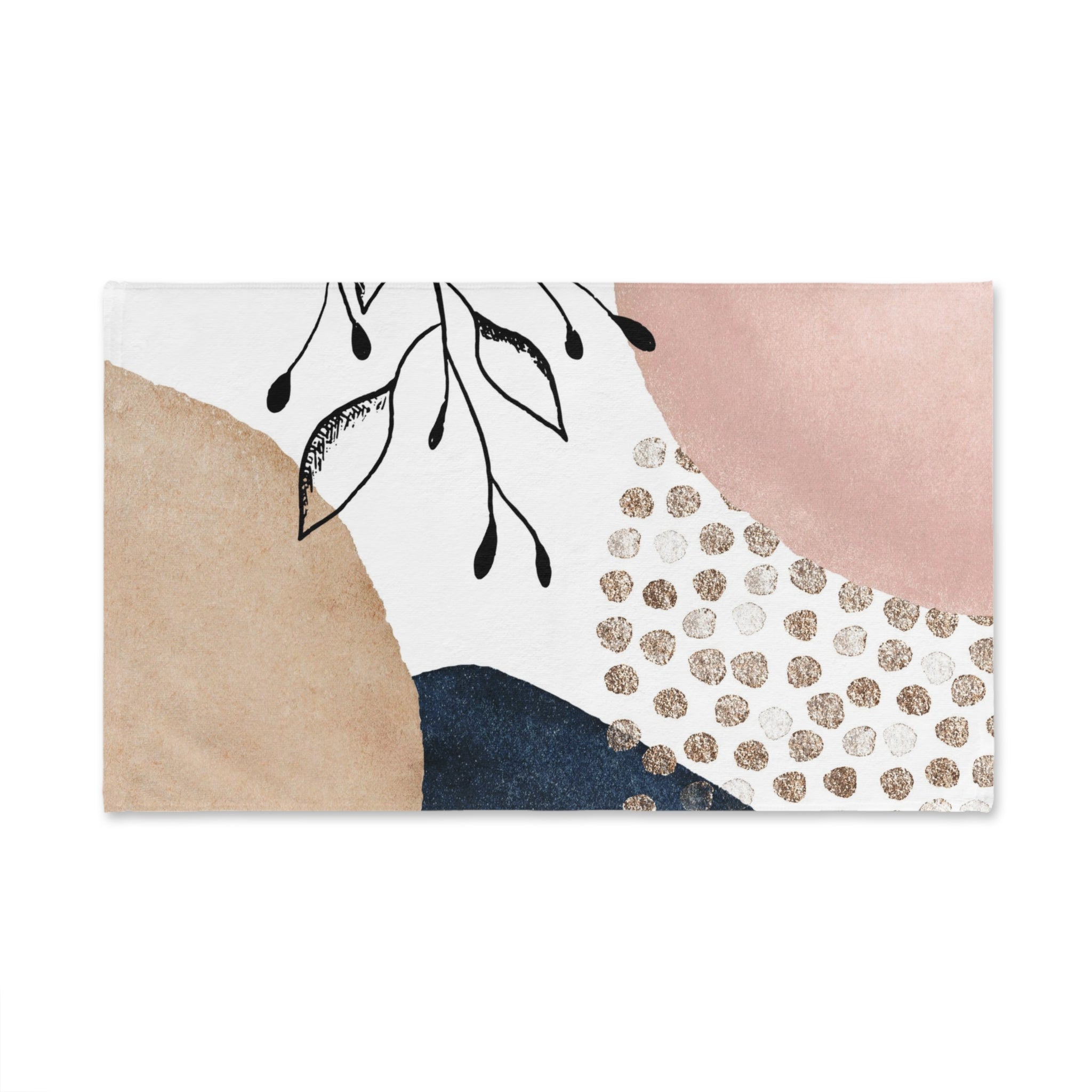 Abstract Kitchen, Bath Hand Towel | Blush Pink, White, Black Beige Towel