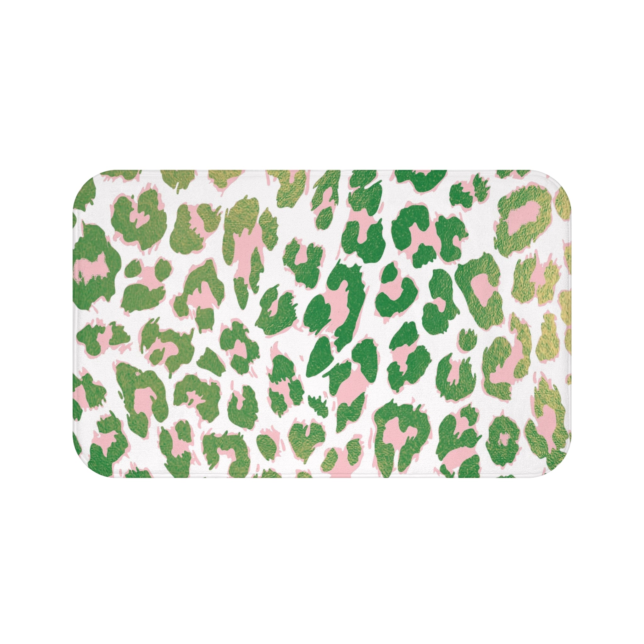 Boho Bath, Kitchen Floor Mat | Beige Pink, White Animal Print