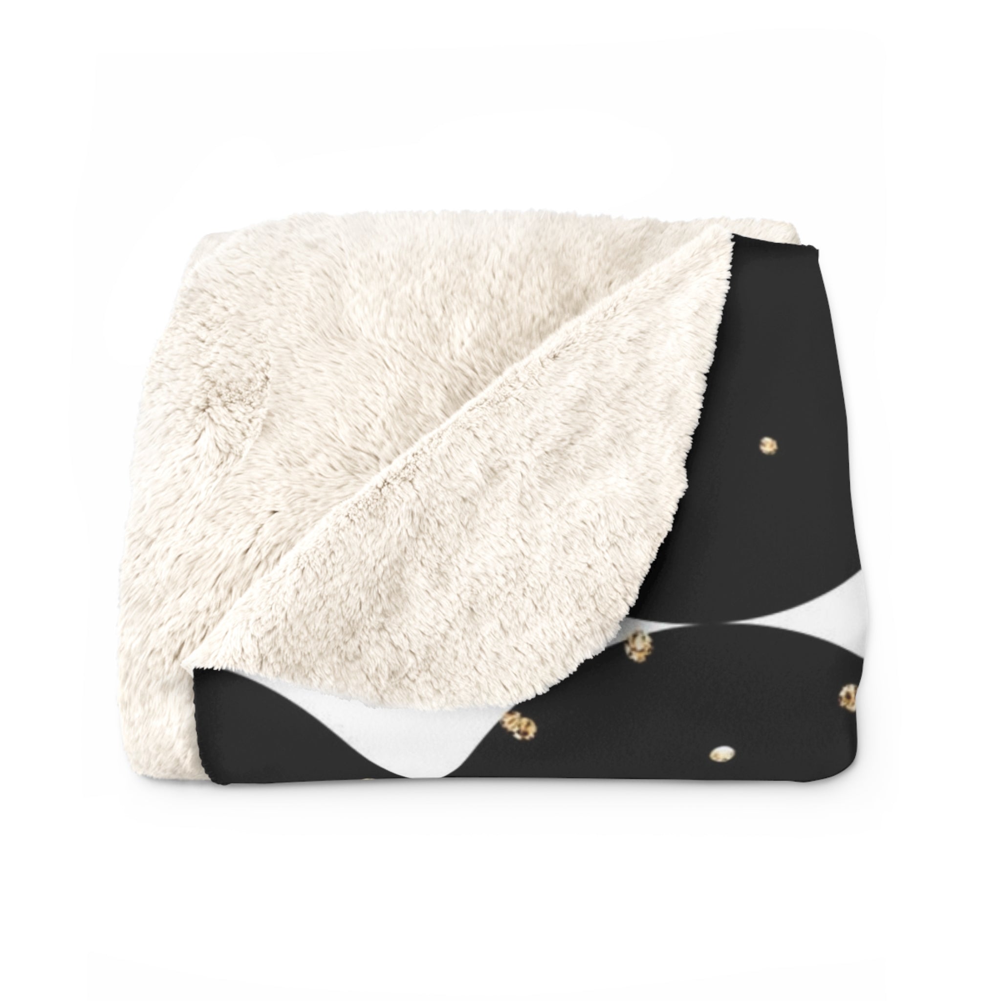 Mid Century Throw Blanket | Black White Beige, Geometric Modern Art