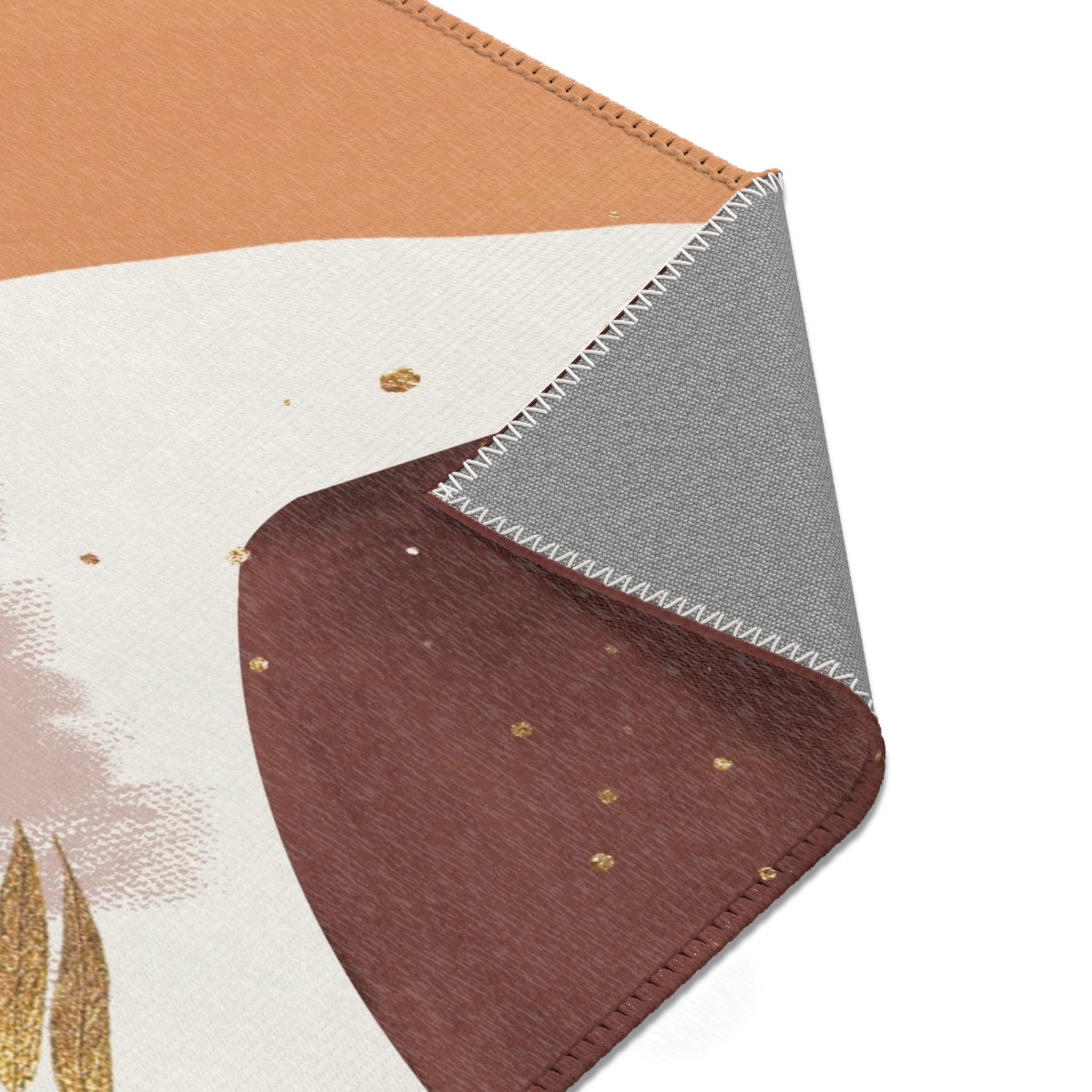 Floral Boho Area Rug | Modern Boho Burgundy, Muted Pink Orange