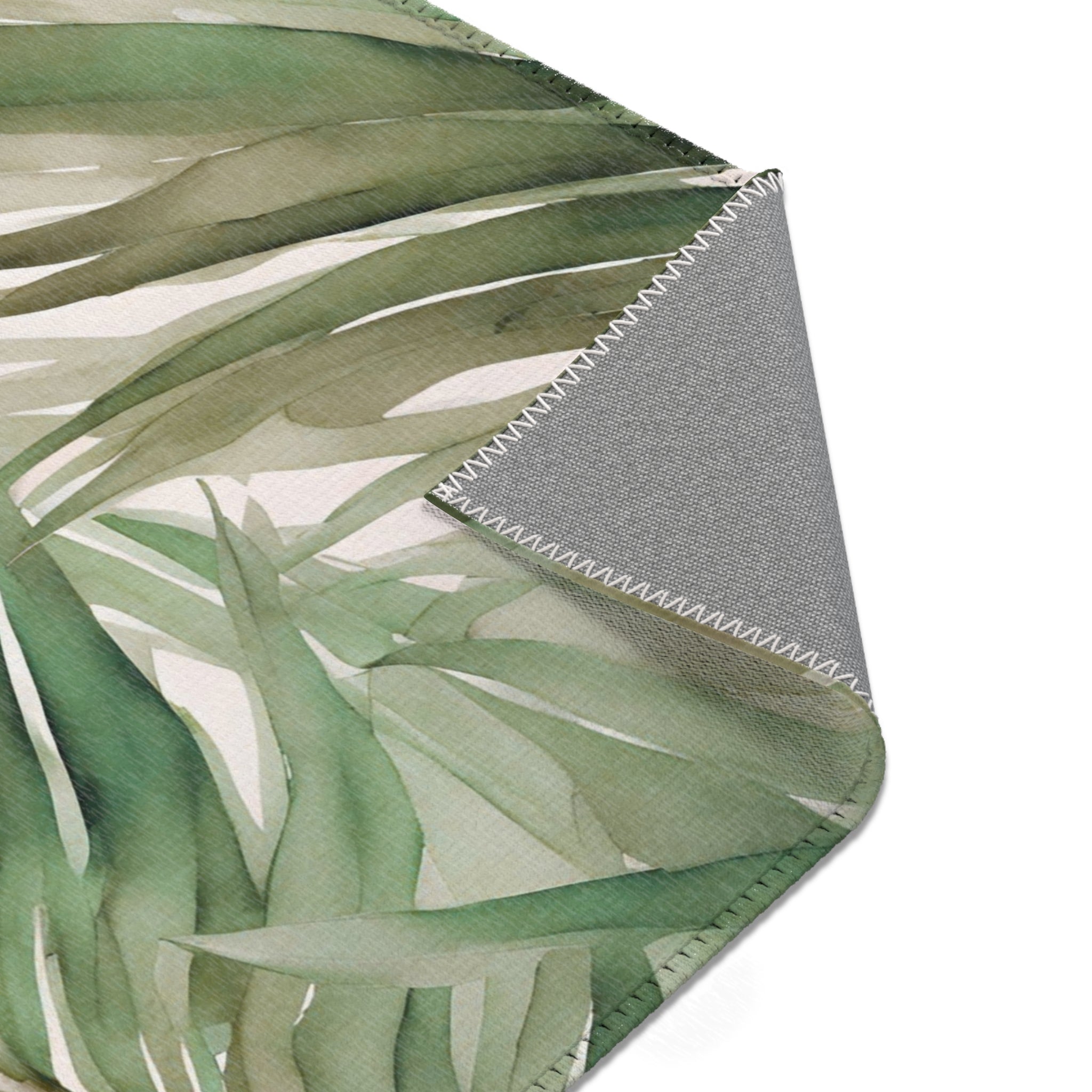 Abstract Leaves Area Rug | Sage Green Beige Palm