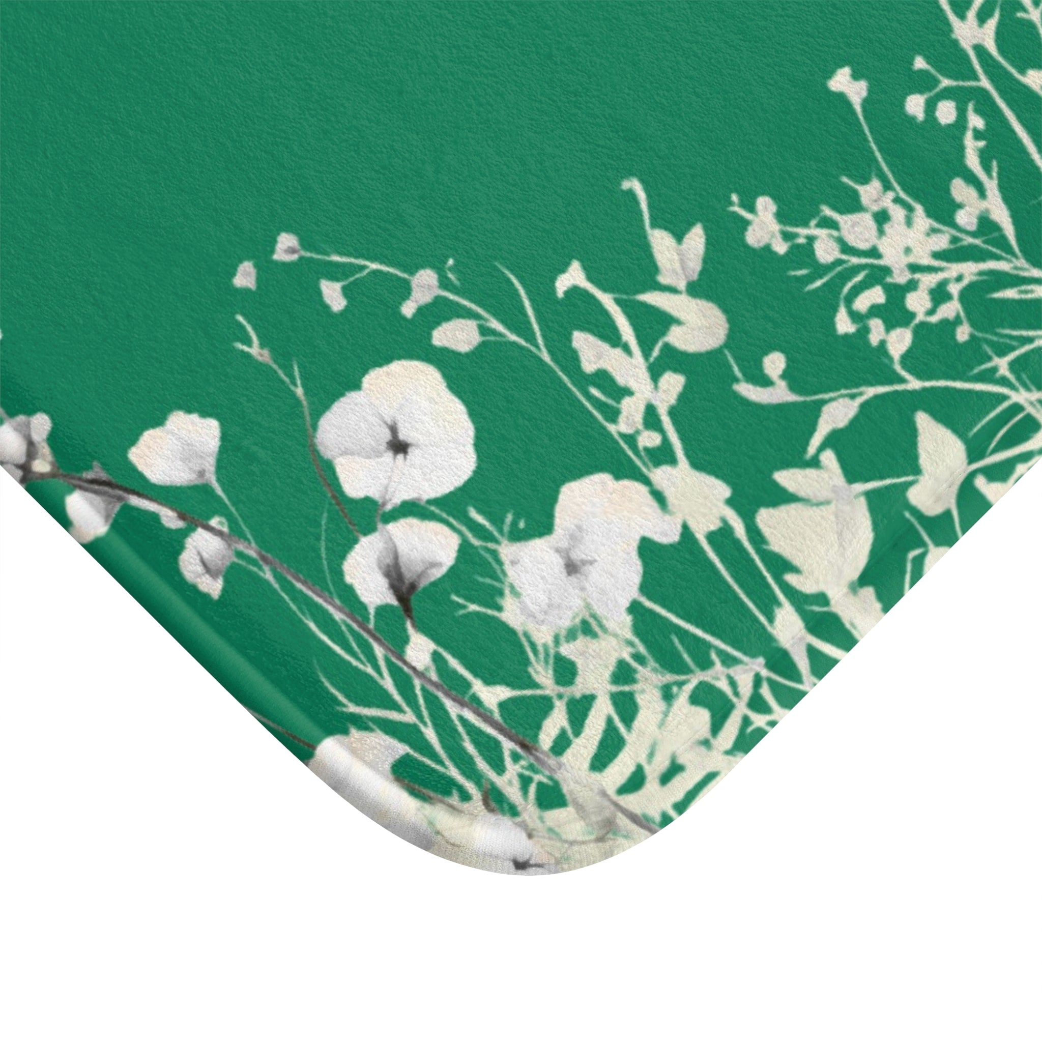 Floral Bath Mat | Sea Green Watercolor Kitchen Mat