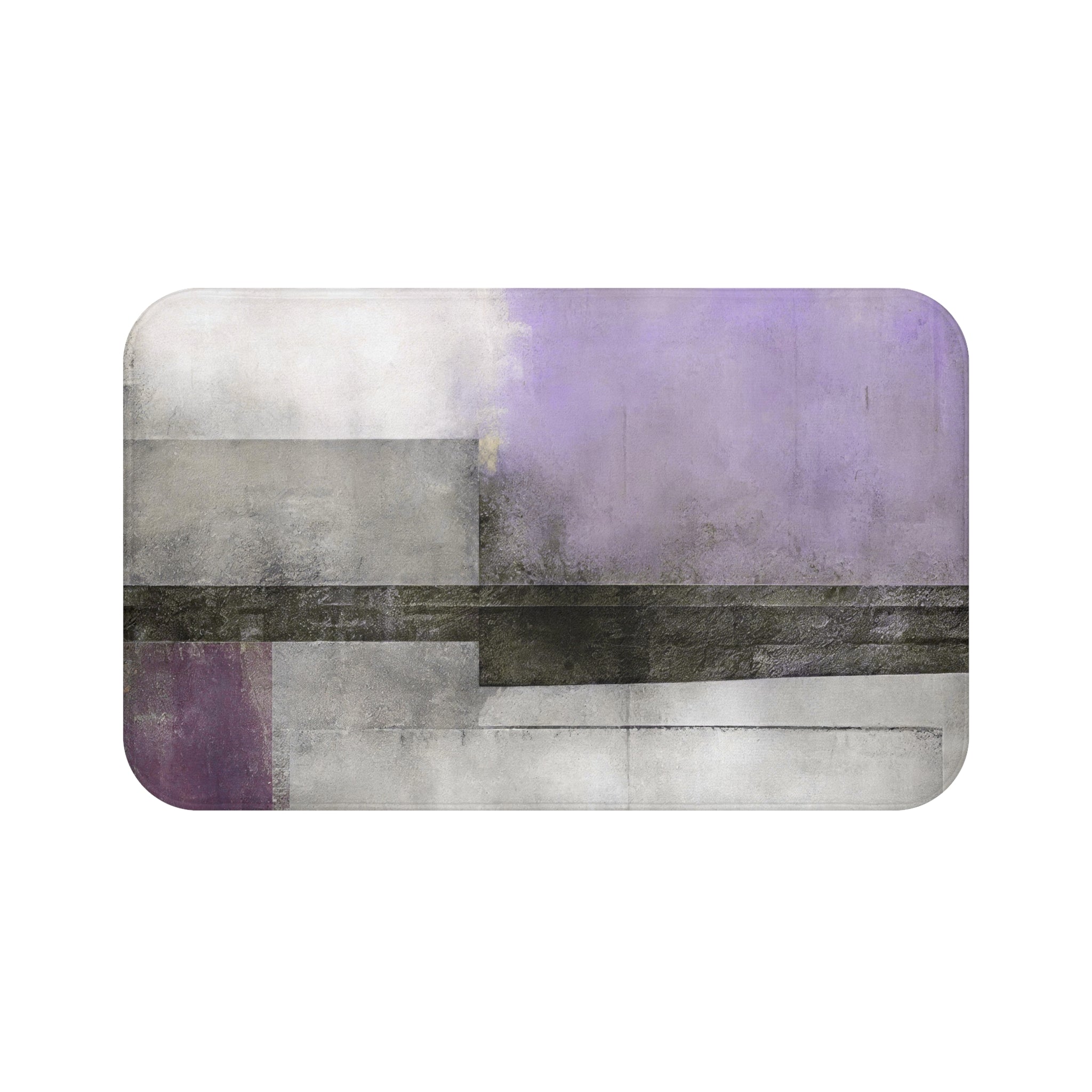 Abstract Bath Mat | Grey Lilac Purple Kitchen Mat