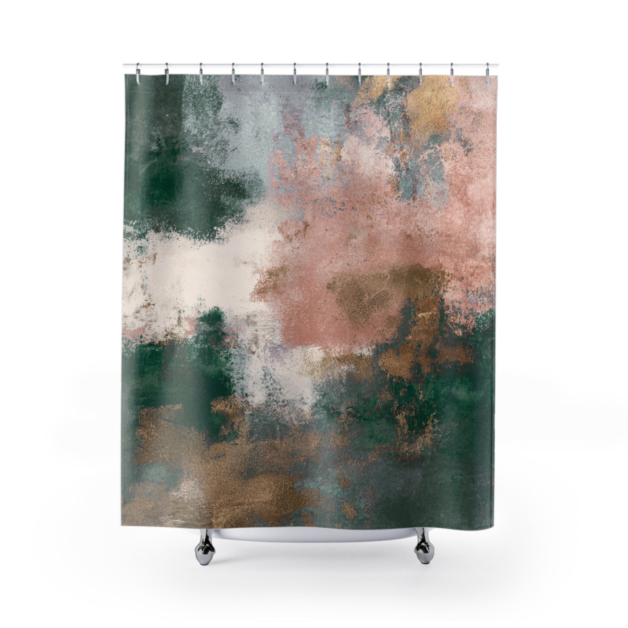 Aesthetic Shower Curtain | Rustic Abstract Art