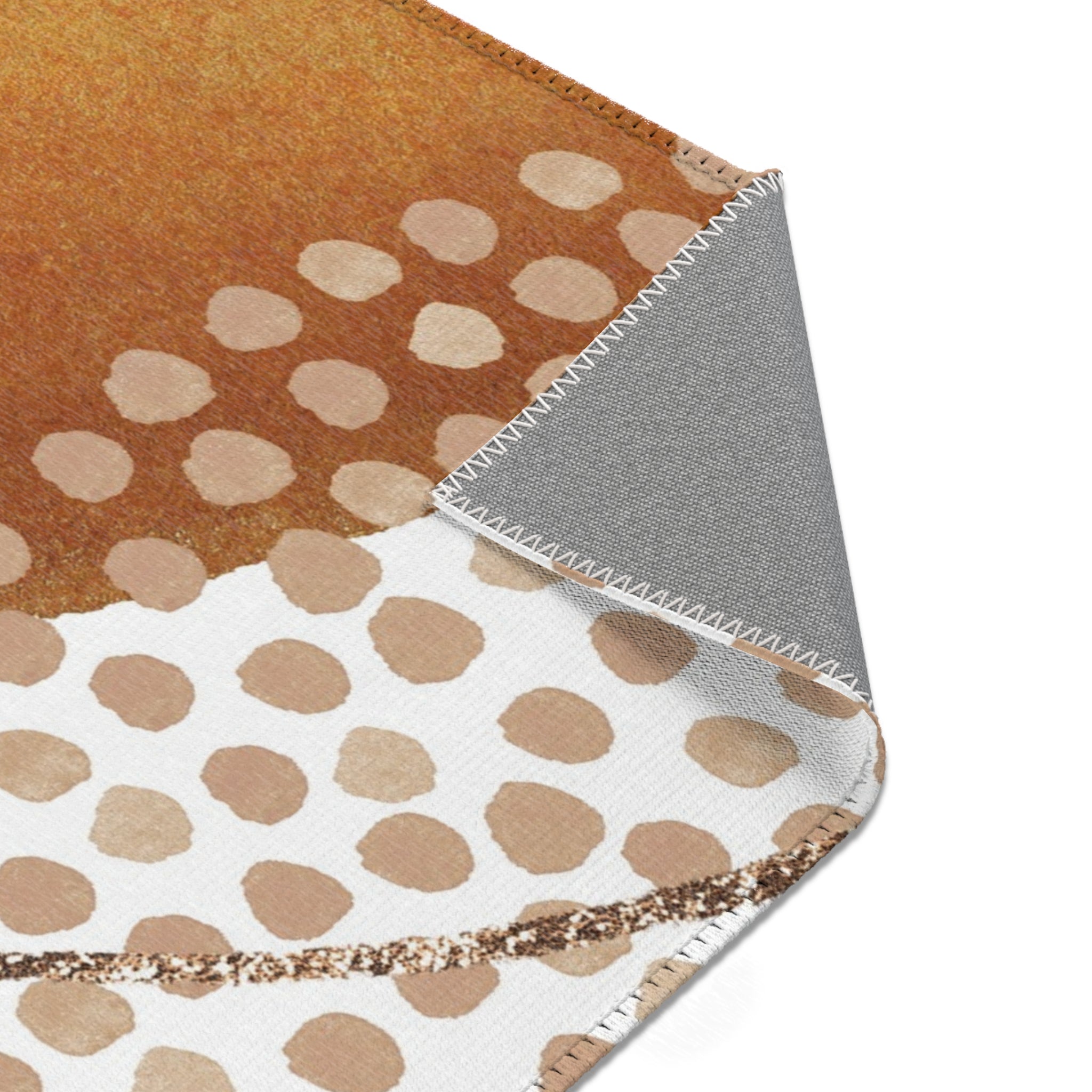 Abstract Area Rug | Watercolor Blue Burnt Orange, Beige