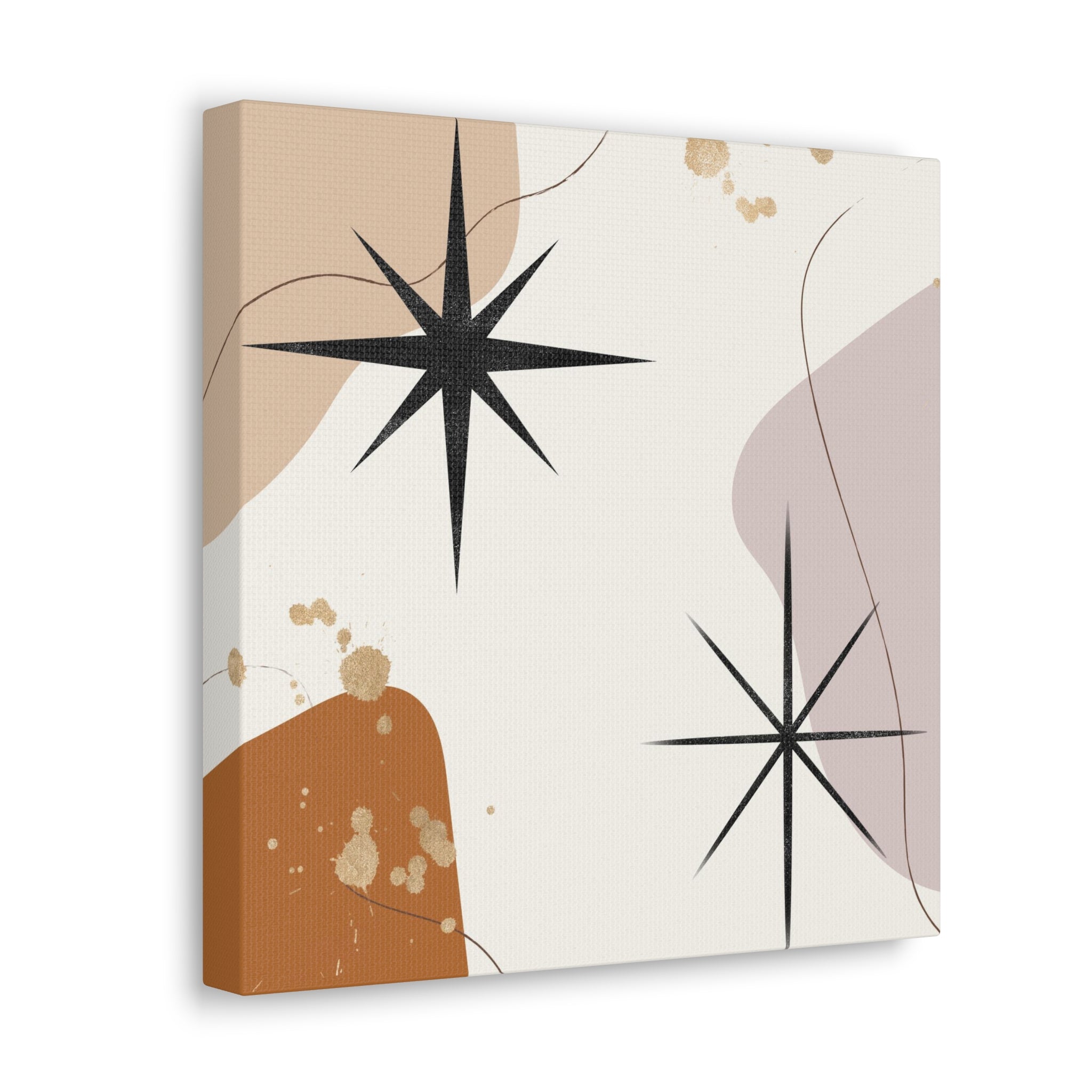 Bohemian Canvas Wall Art | Rust Pastel Beige Black