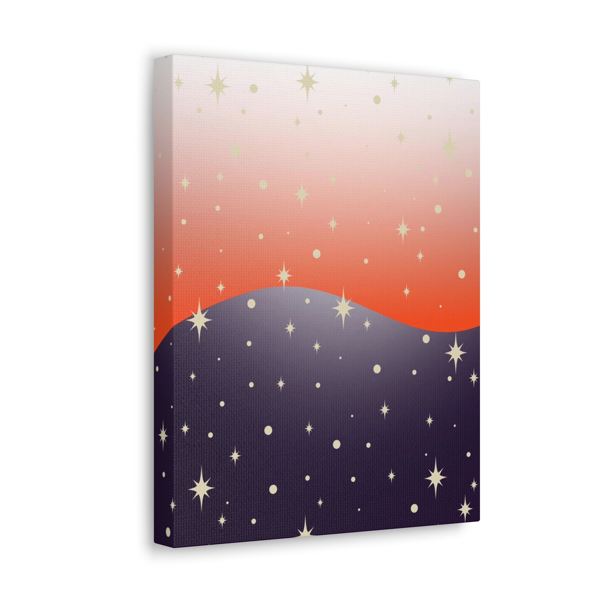 Abstract Canvas Wall Art | Purple Red White Ombre Stars
