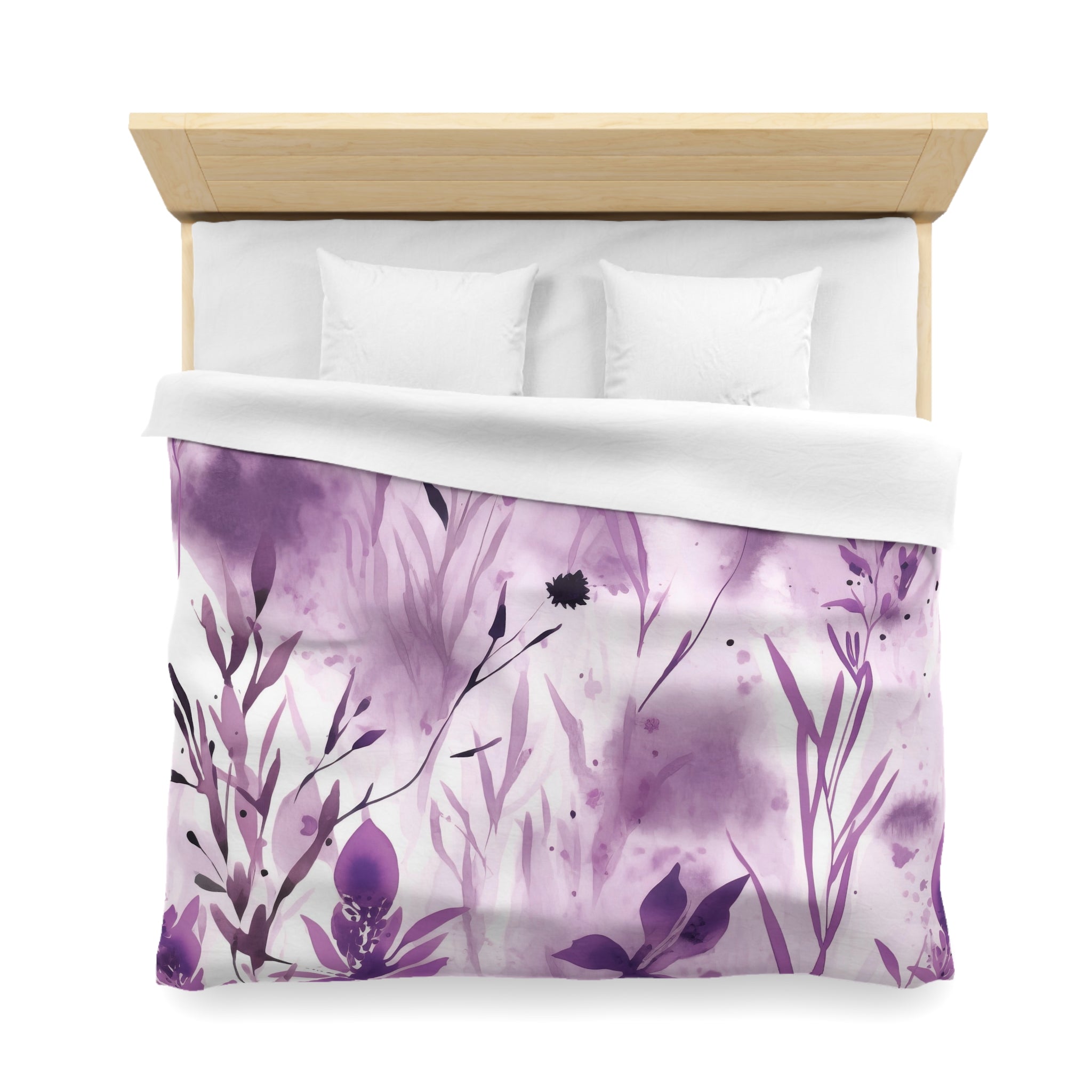Floral Duvet, Pillow Cover | Floral, Purple White Bedroom Decor