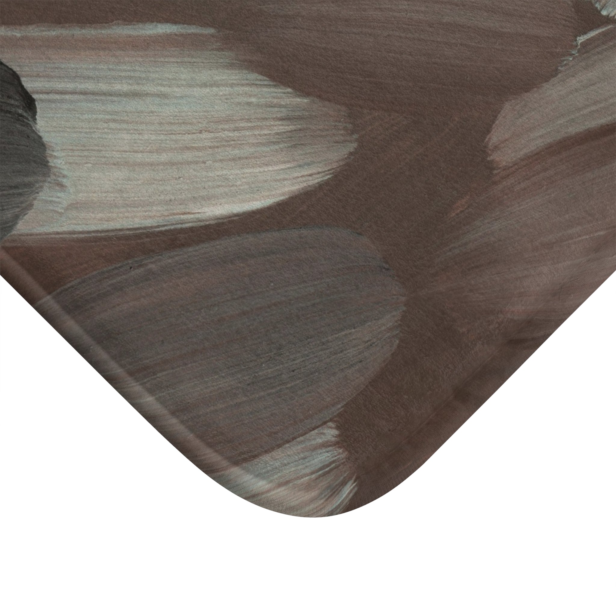 Abstract Bath Mat | Brown Grey White, Earthy Kitchen Mat