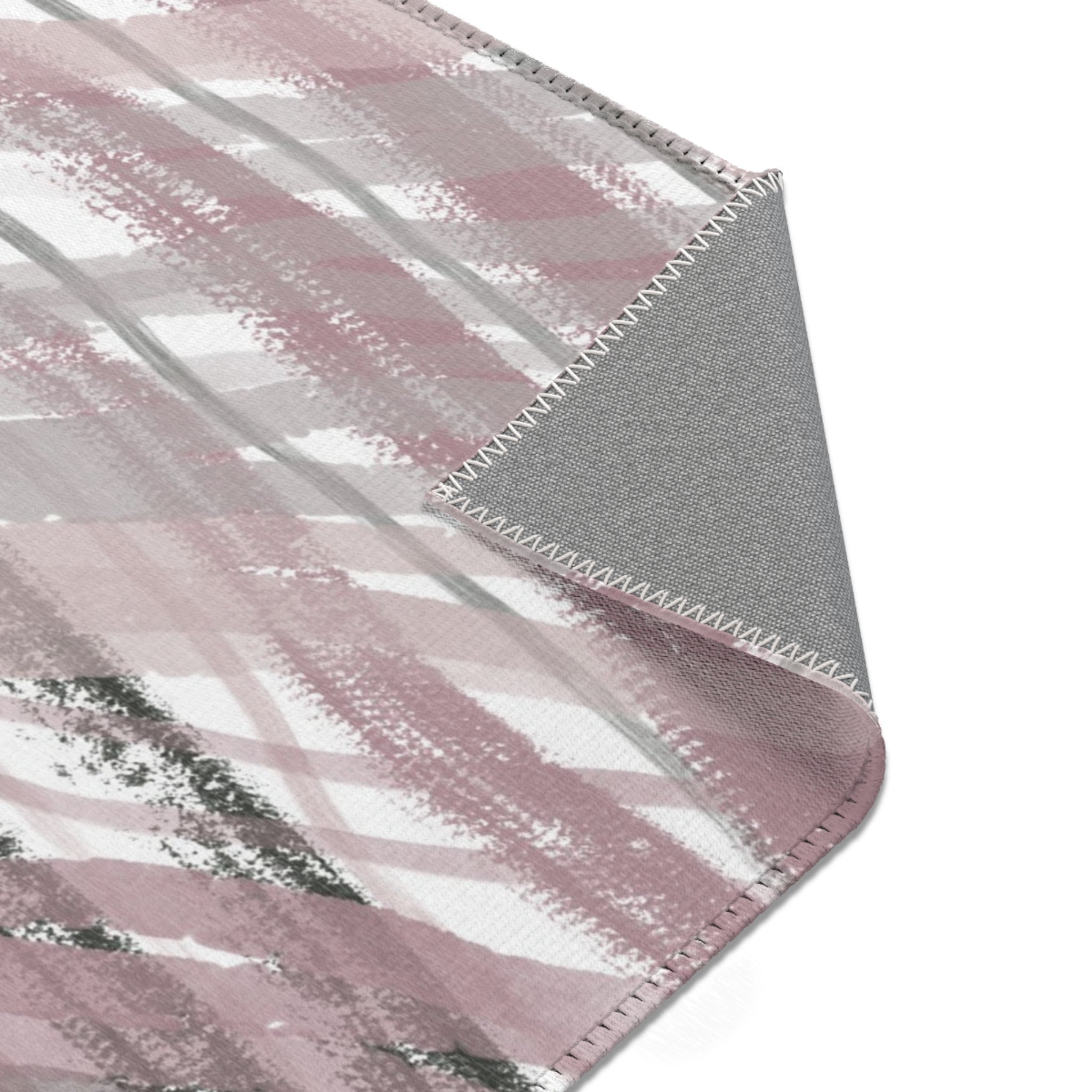 Abstract Area Rug | Mauve Blush Pink White Green
