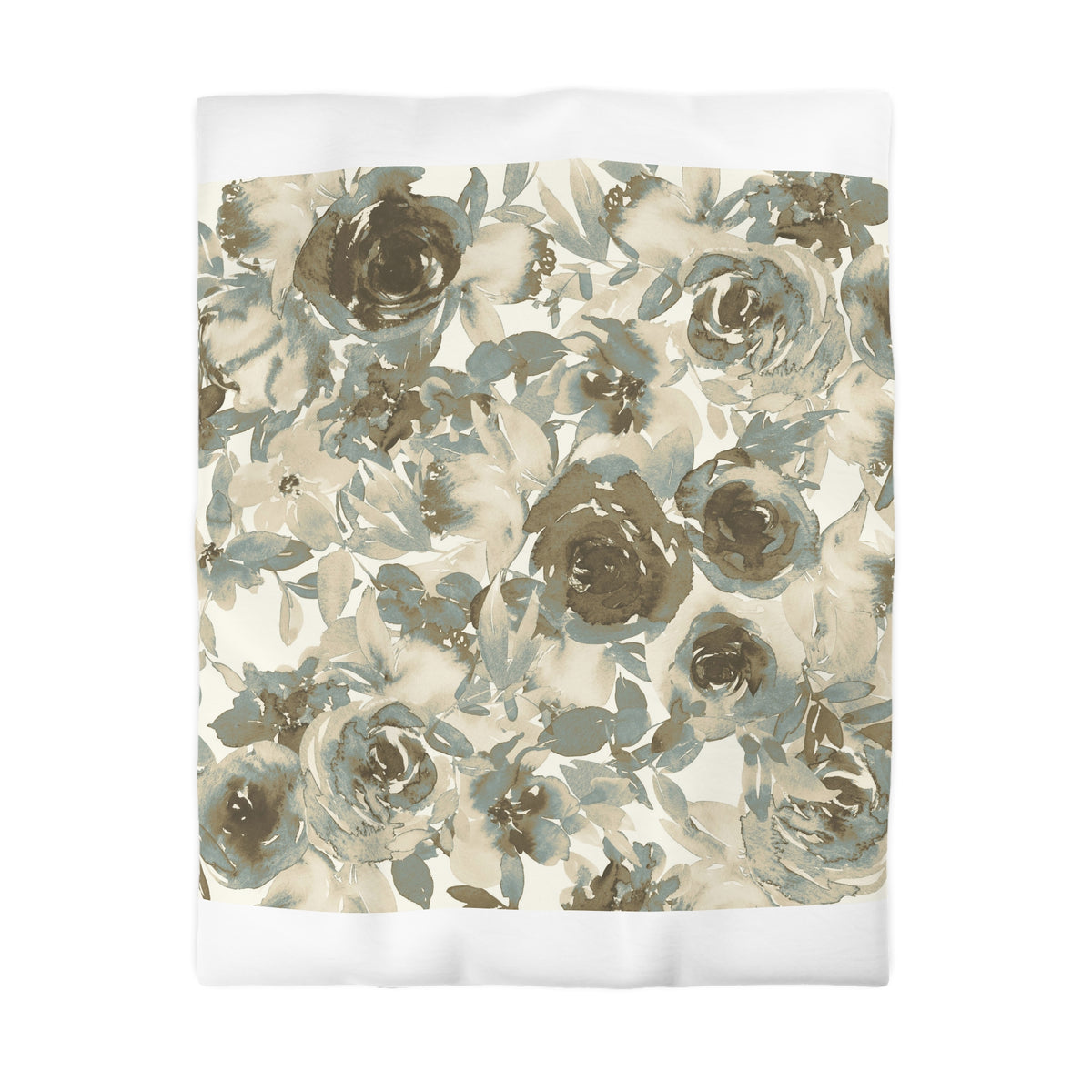 a floral pattern with various shades of brown and beige flowers, including roses and leaves, arranged in a visually appealing manner.