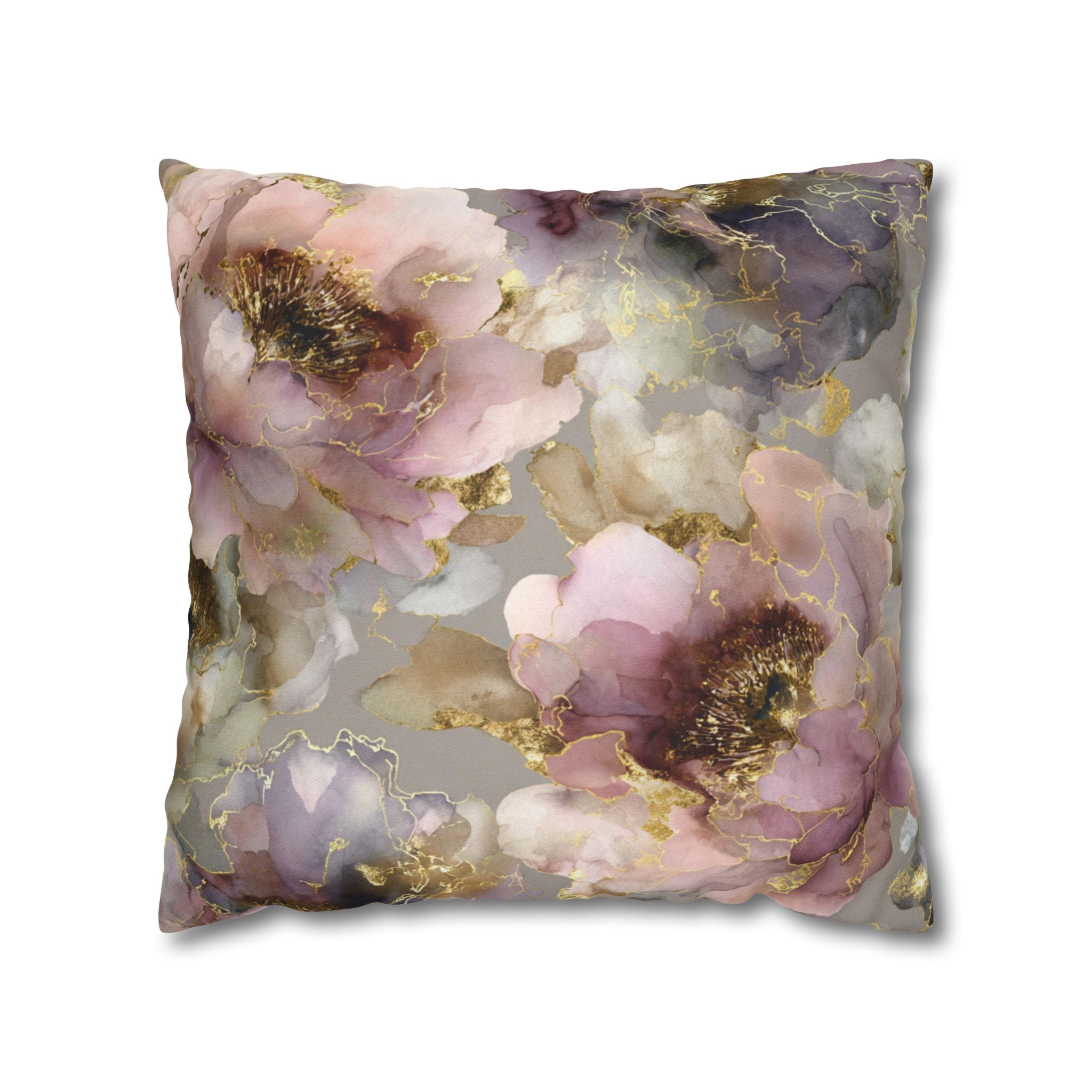 Botanical Watercolor Throw Pillow Cover | Mauve Blossom